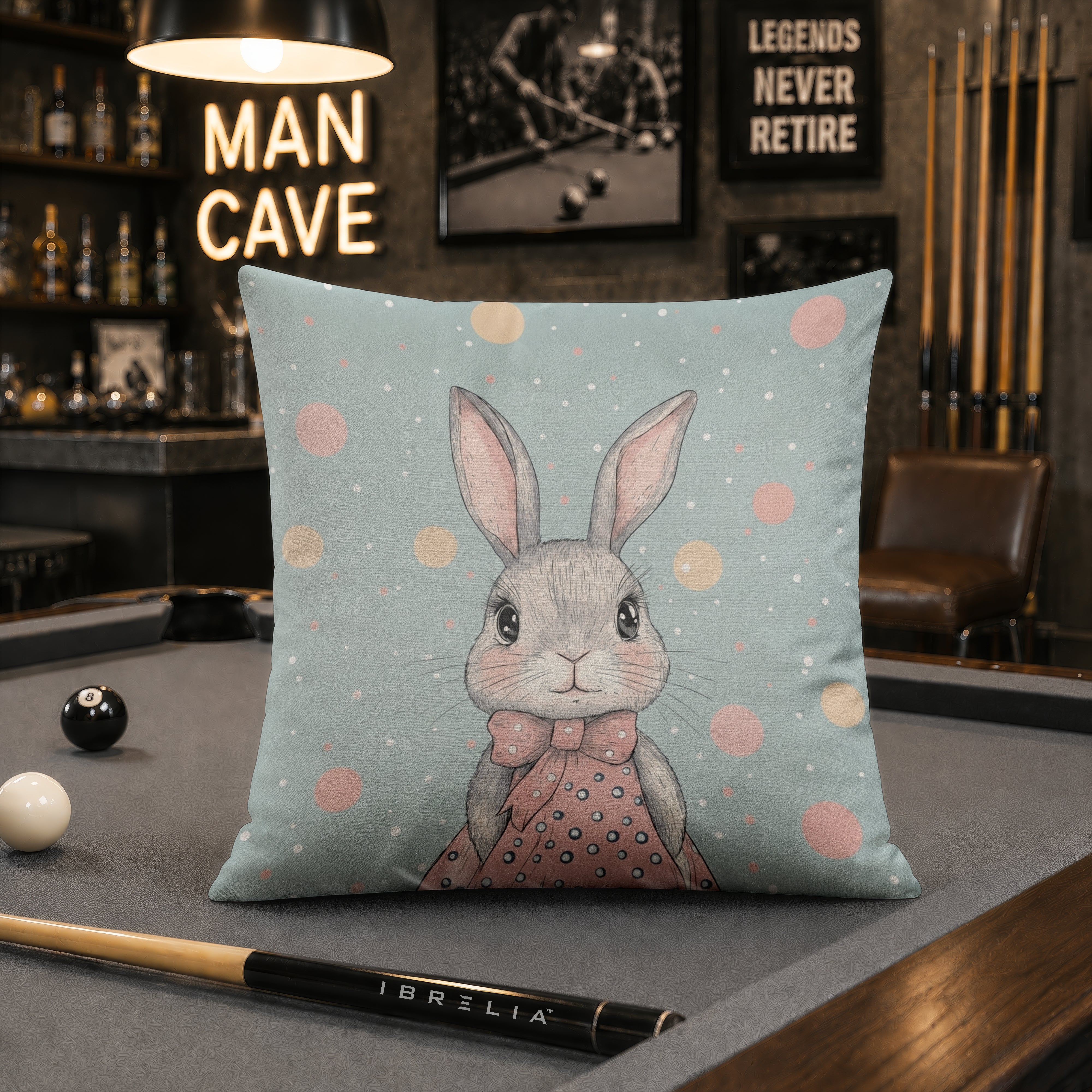 Cute Bunny Nursery Cushion | Premium Velvet Suede | Double-Sided Print