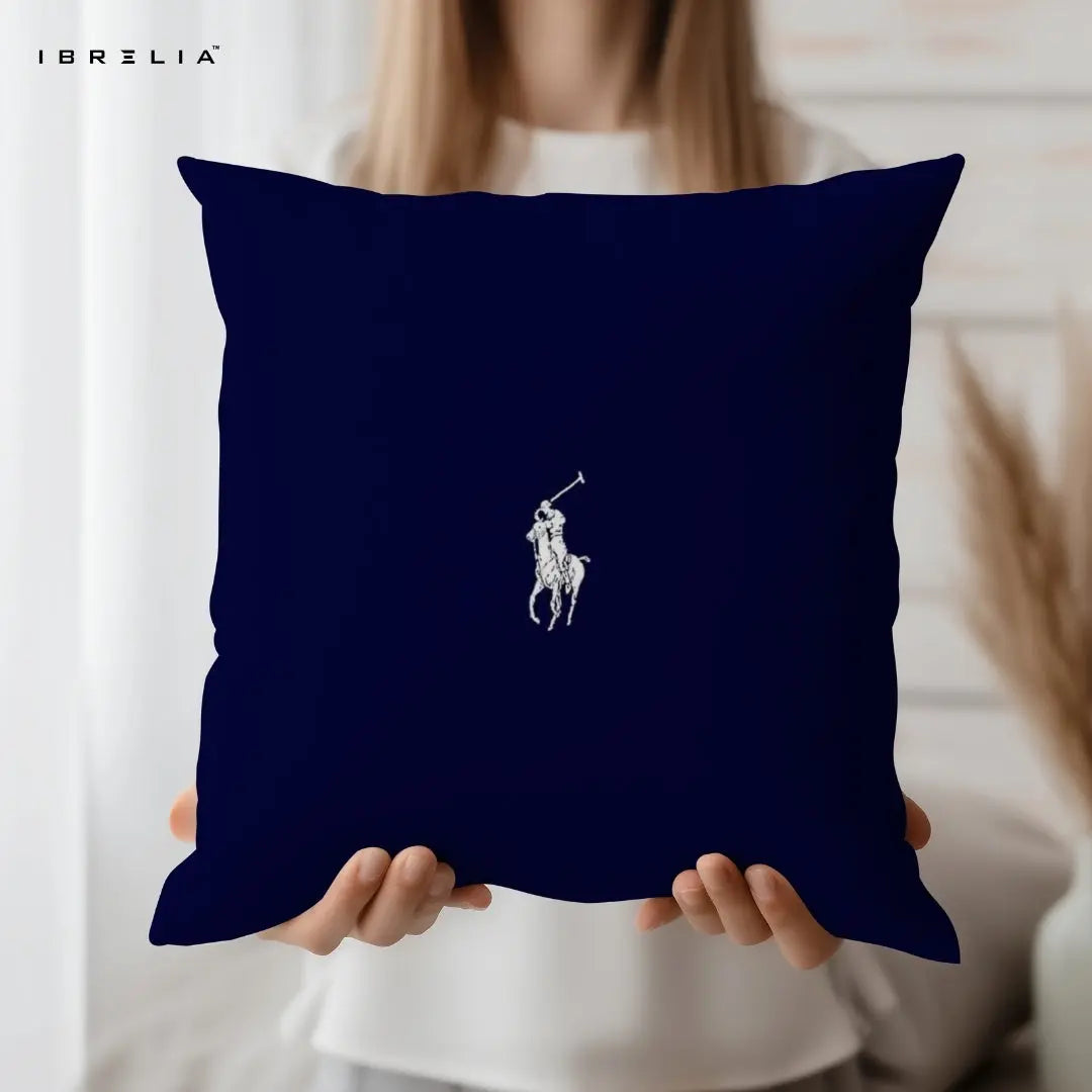 Minimalist Horse Rider Cushion – 15x15 Inch Decorative Pillow | Double-Sided Print | Premium Fibre Filling | IBRELIA™ IBRELIA