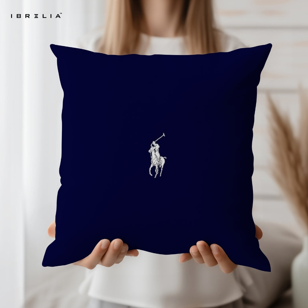 Minimalist Horse Rider Cushion – 15x15 Inch Decorative Pillow | Double-Sided Print | Premium Fibre Filling | IBRELIA™ IBRELIA