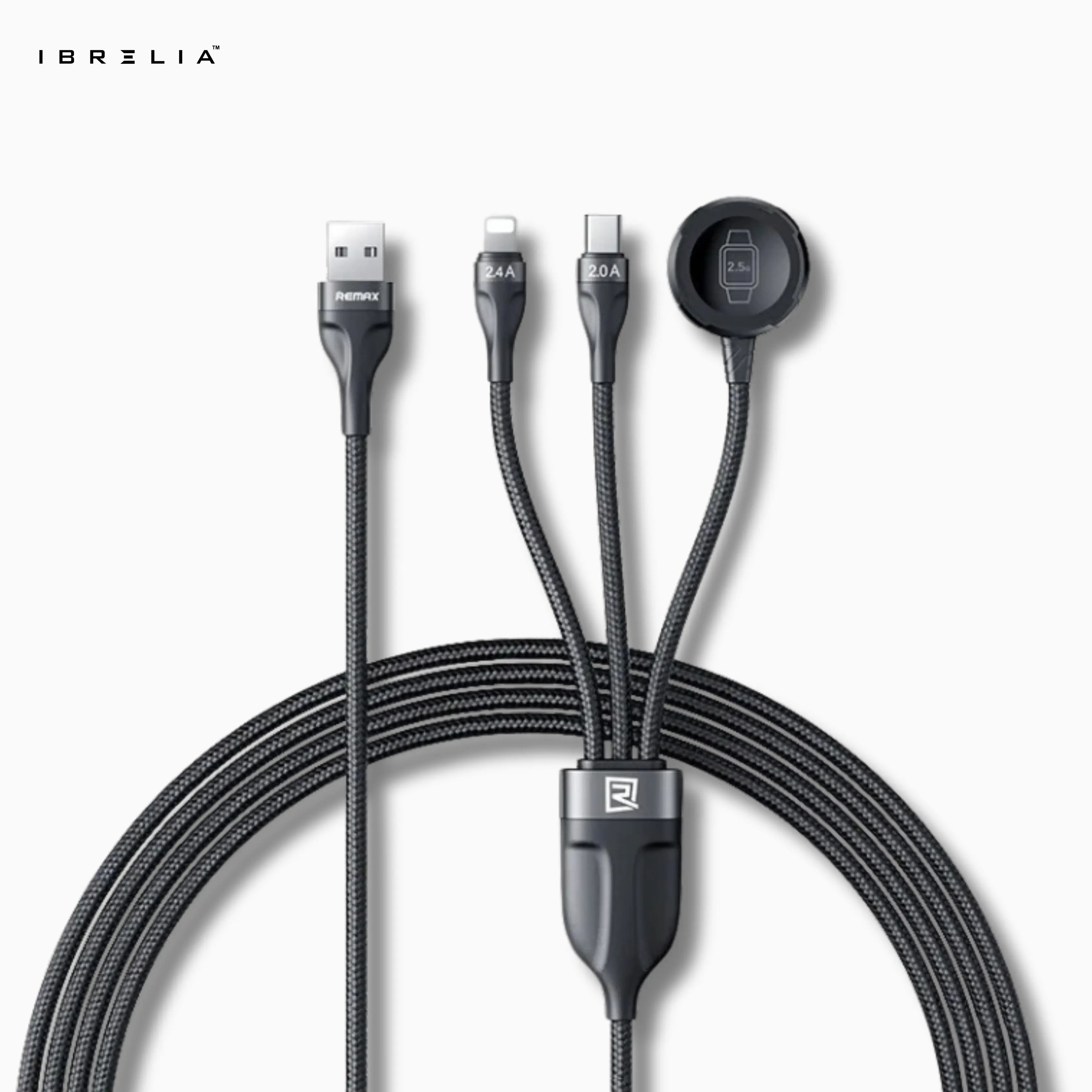 REMAX Wochy RC-C169 3-in-1 Fast Charging Cable | USB-A to Type-C + Micro USB + Lightning | 2.4A | 1.2M | IBRELIA™ IBRELIA