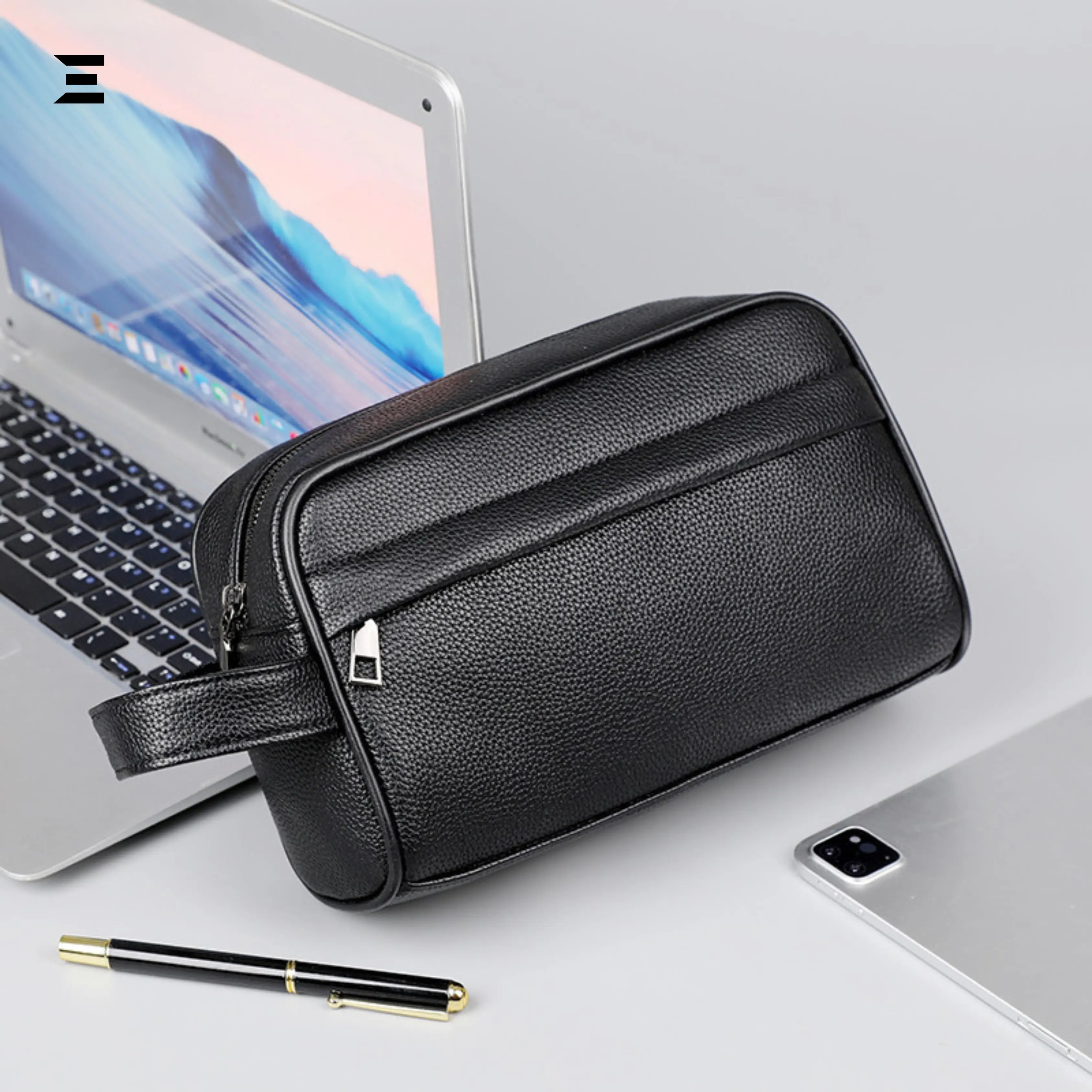 Smart Fingerprint Lock Leather Clutch Bag – Anti-Theft Security Travel Wrist Bag IBRELIA™ IBRELIA