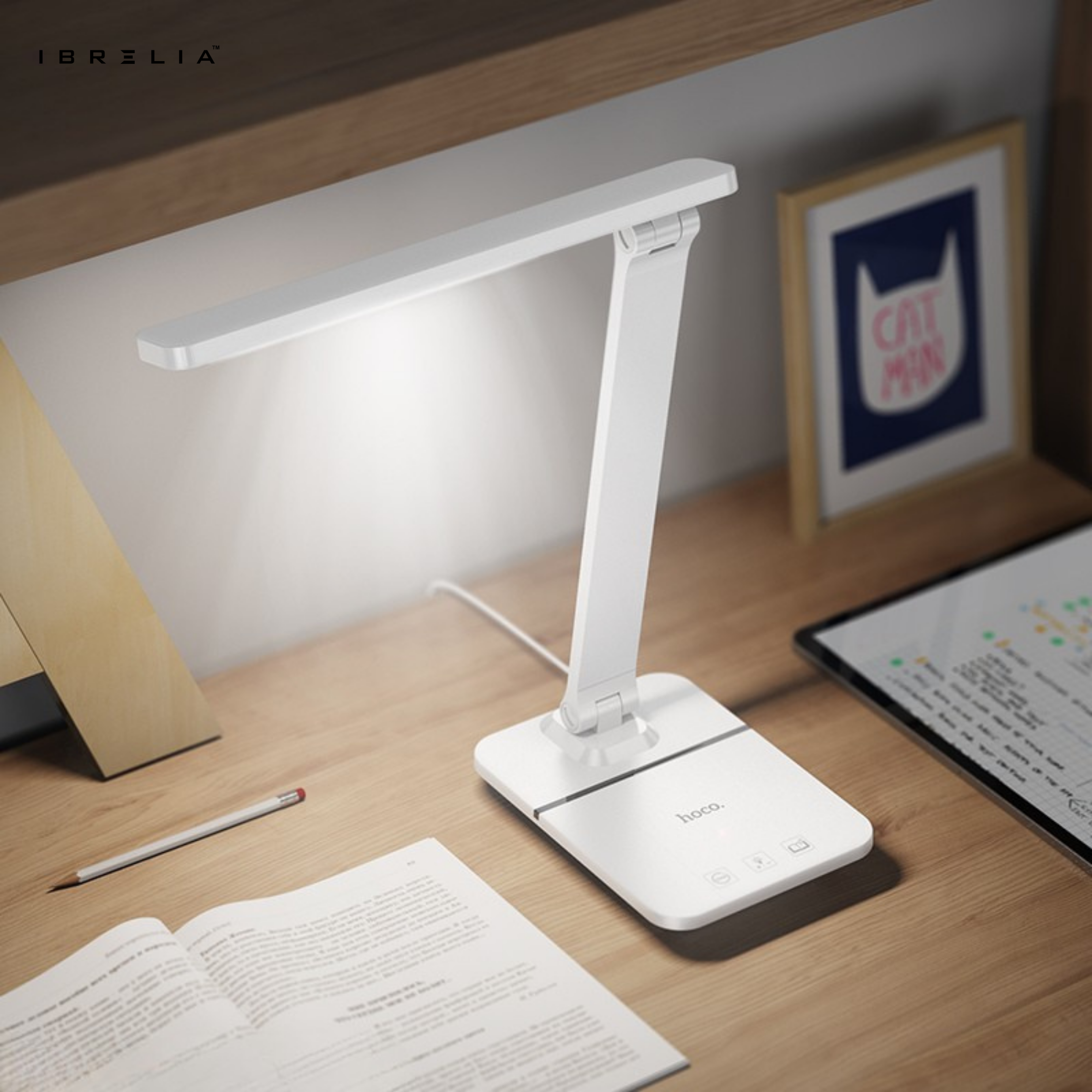HOCO HX11 – 3-Axis Adjustable Eye-Caring Desk Lamp (Stepless Dimming | 3 Light Modes) – HOCO | IBRELIA™