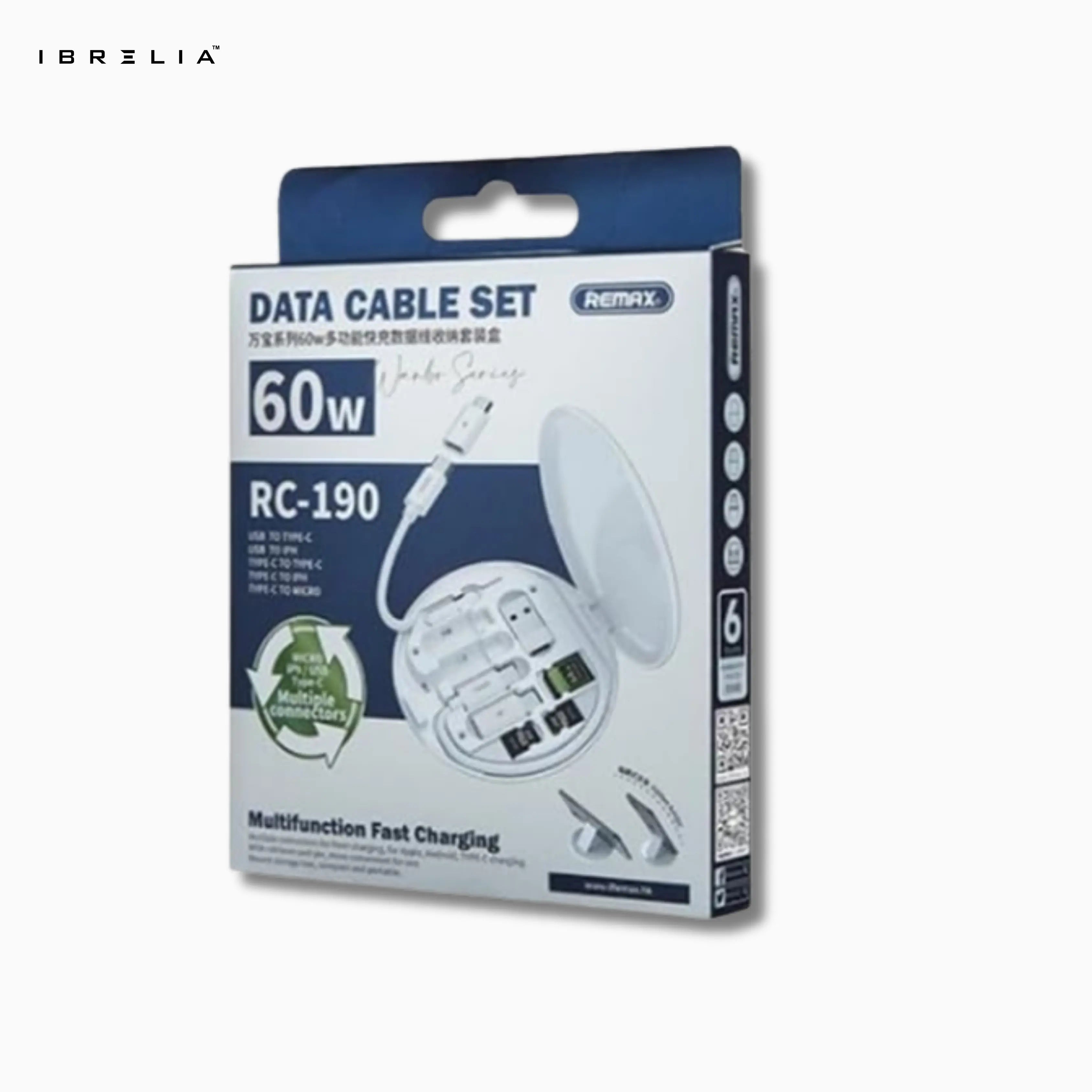 REMAX Wanbo 60W Fast Charging Cable Set RC-190 | Multi-Connector Data Cable Kit | IBRELIA™ IBRELIA