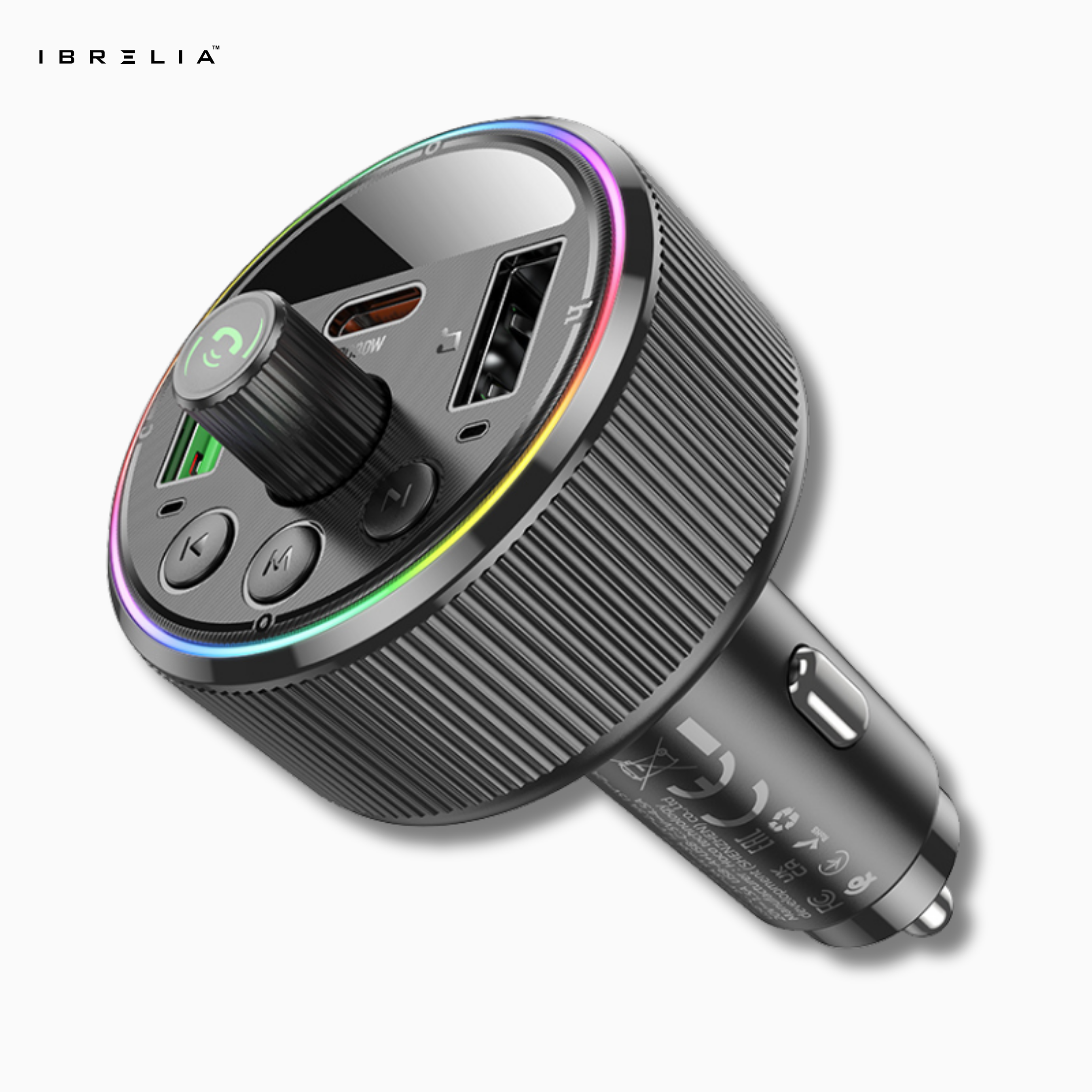 HOCO E82 PD30W + QC3.0 In-Car Wireless FM Transmitter – Bluetooth 5.3 Fast Charging Car Adapter | IBRELIA™
