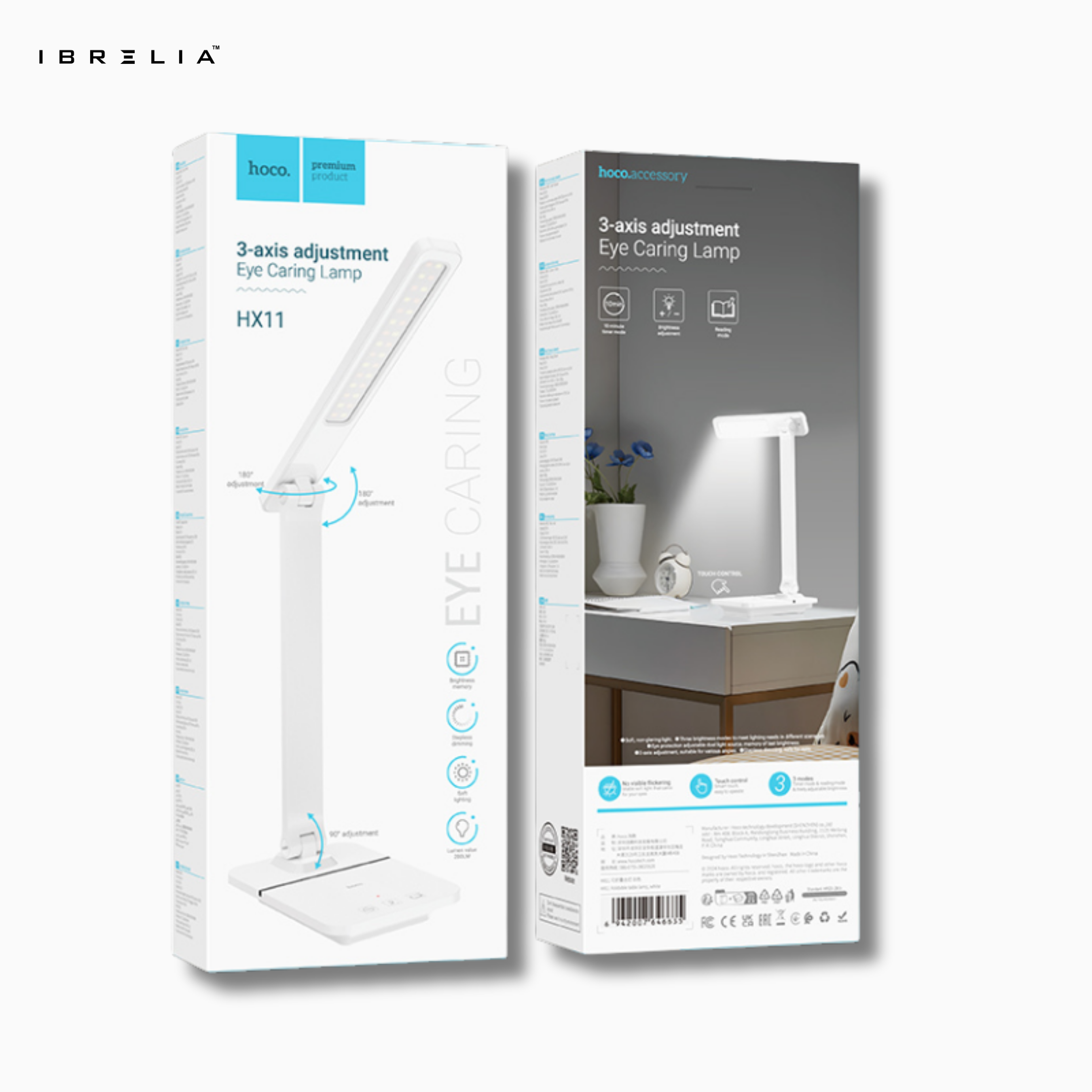 HOCO HX11 – 3-Axis Adjustable Eye-Caring Desk Lamp (Stepless Dimming | 3 Light Modes) – HOCO | IBRELIA™