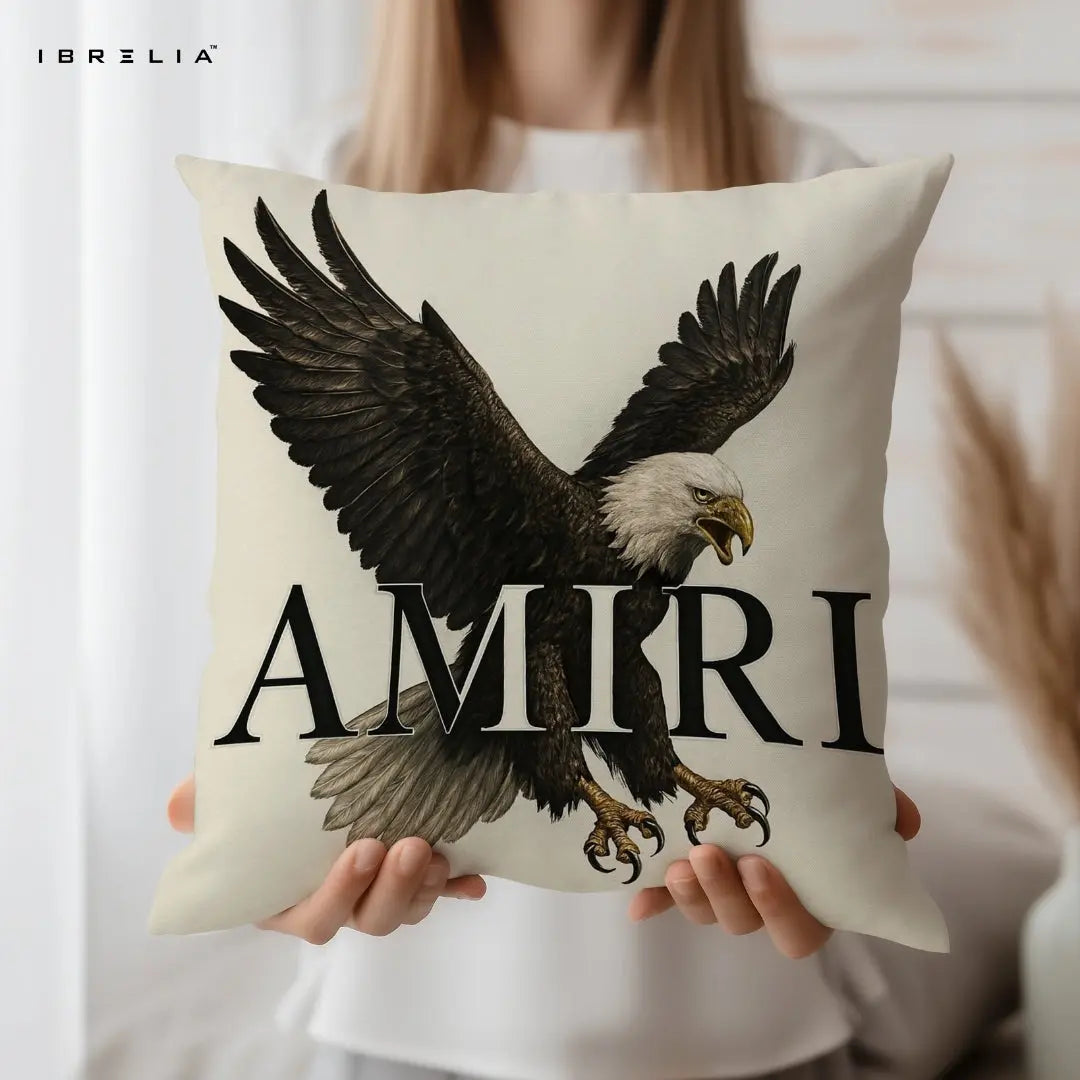 Majestic Eagle Cushion 15x15 Inch | Premium Animal Print Pillow | IBRELIA™ IBRELIA