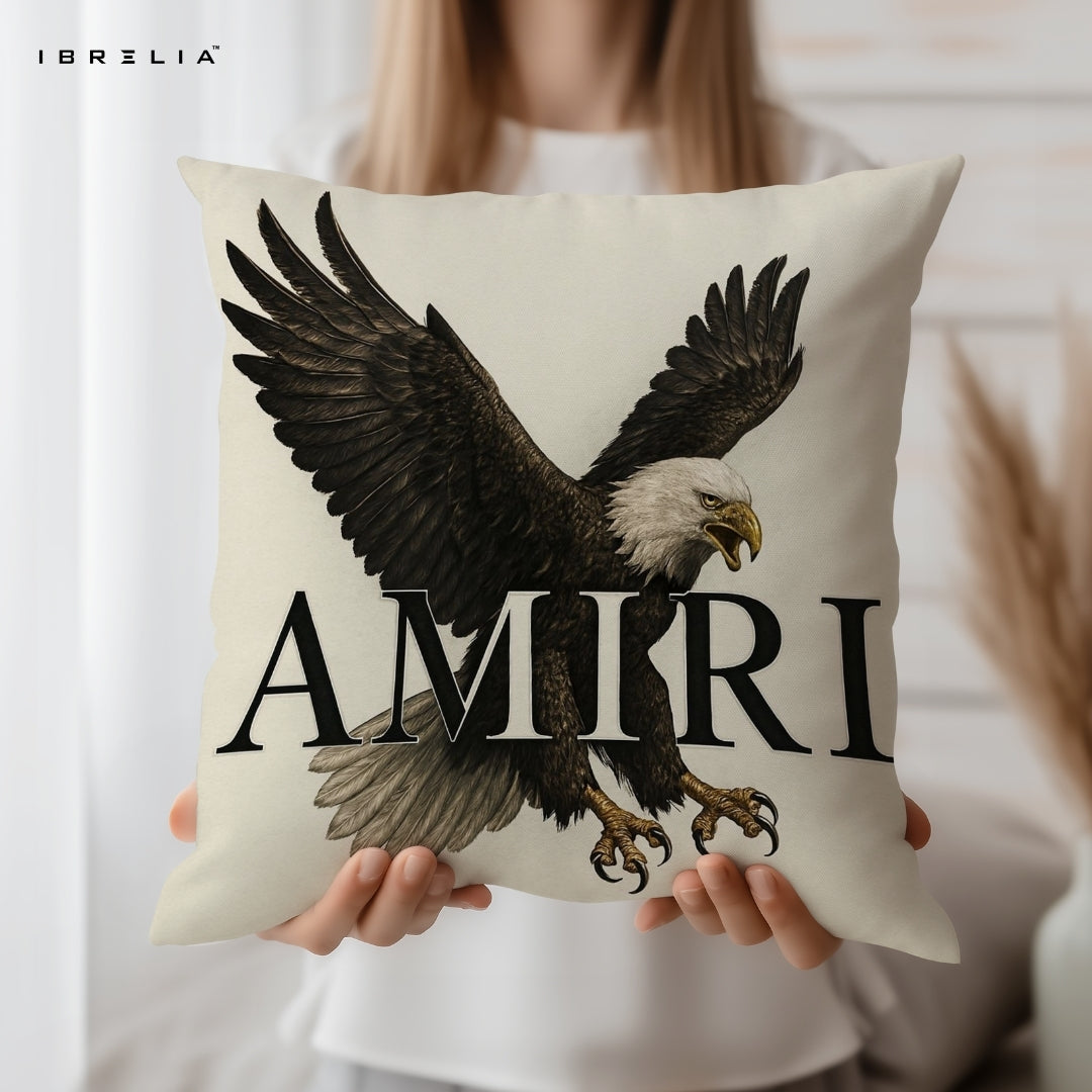 Majestic Eagle Cushion 15x15 Inch | Premium Animal Print Pillow | IBRELIA™ IBRELIA
