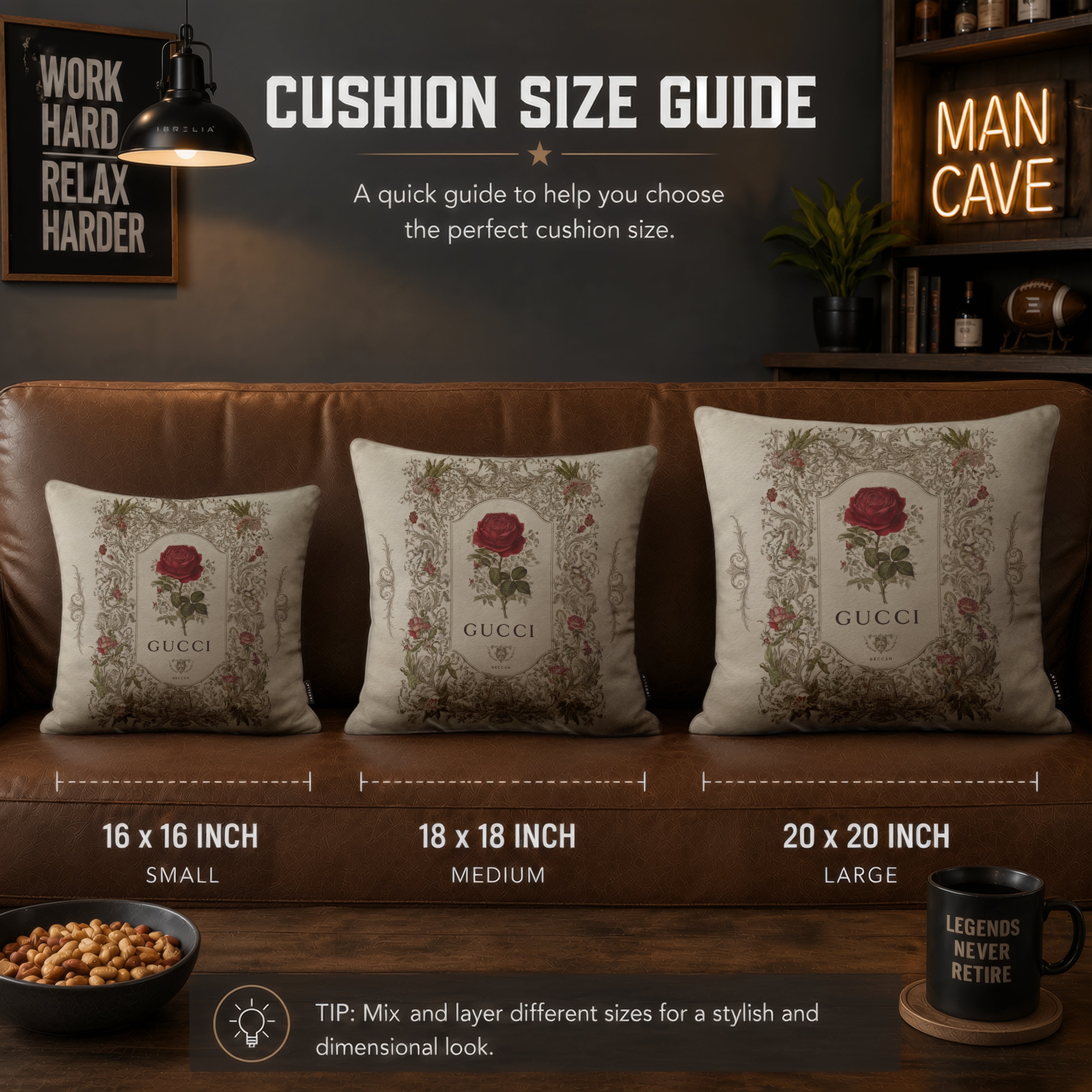 Luxury Vintage Rose Designer Cushion | Premium Velvet Suede | Double-Sided Print