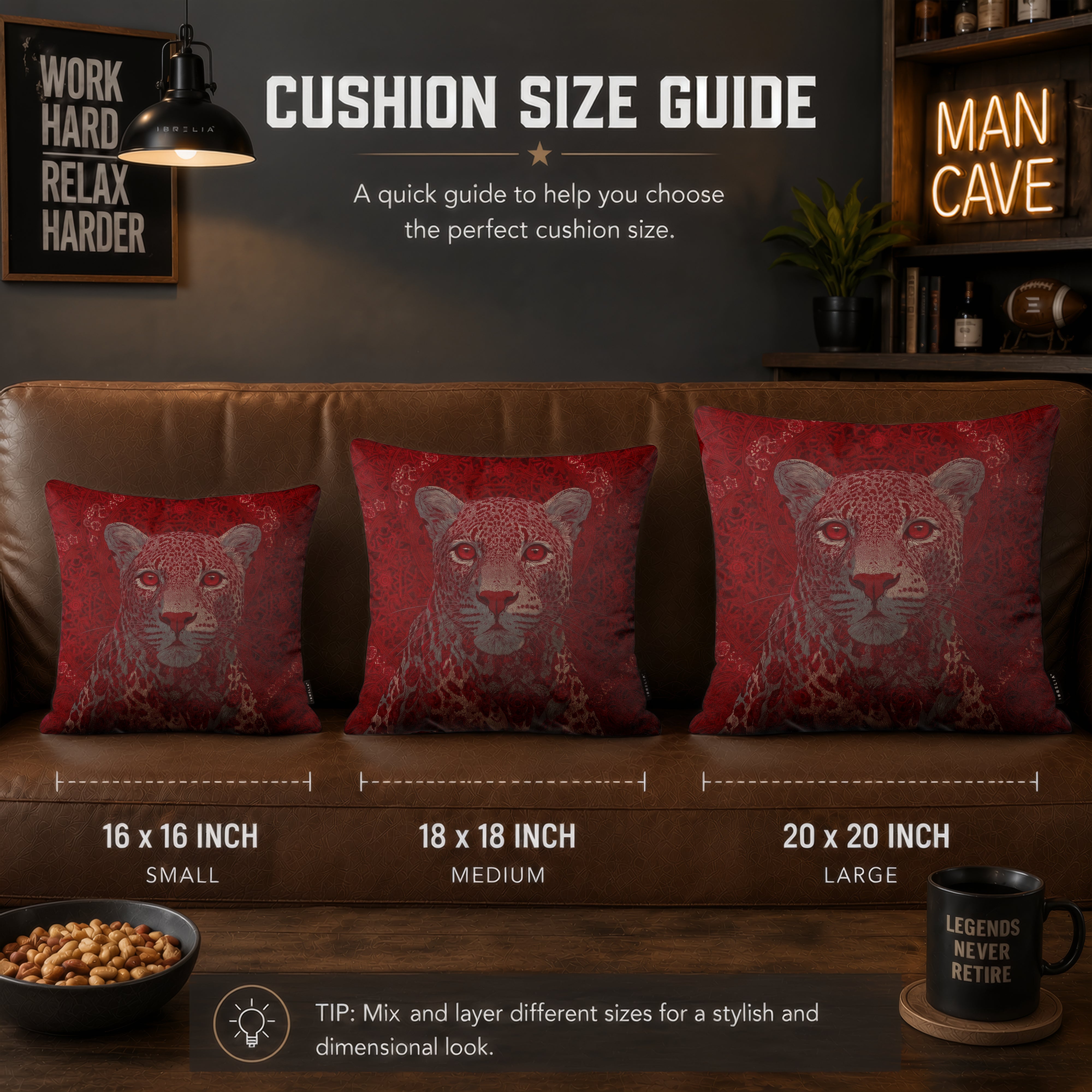 Crimson Leopard Cushion | Premium Velvet Suede | Double-Sided Print