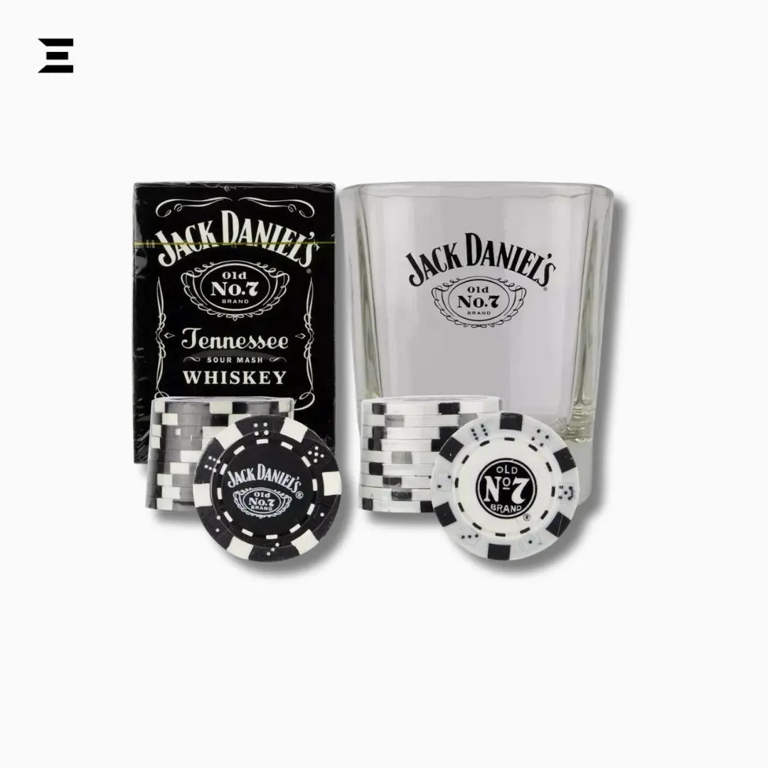 Jack Daniel’s Poker Night Gift Set – Tumbler, Chips & Playing Cards IBRELIA