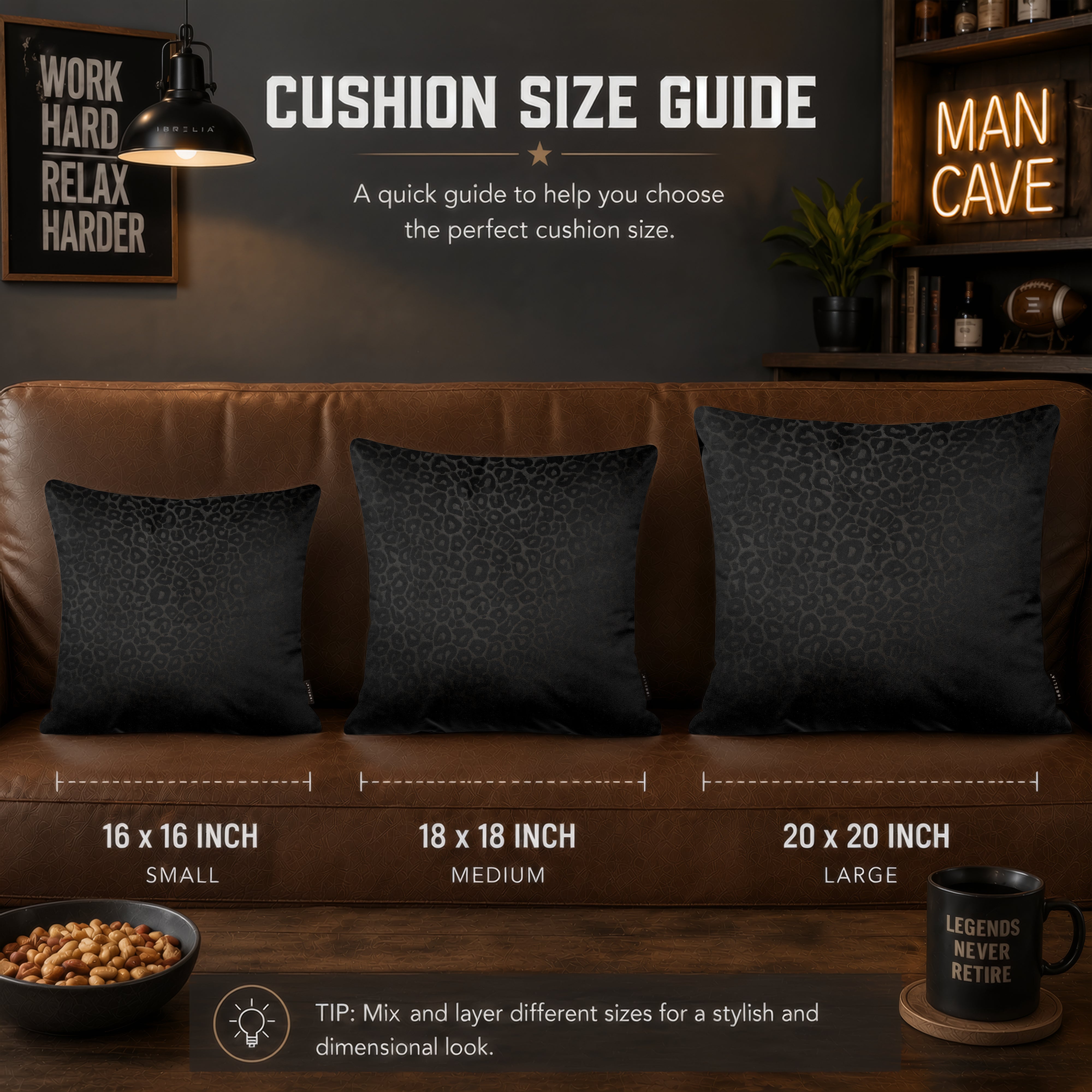Midnight Leopard Print Cushion | Premium Velvet Suede | Double-Sided Print