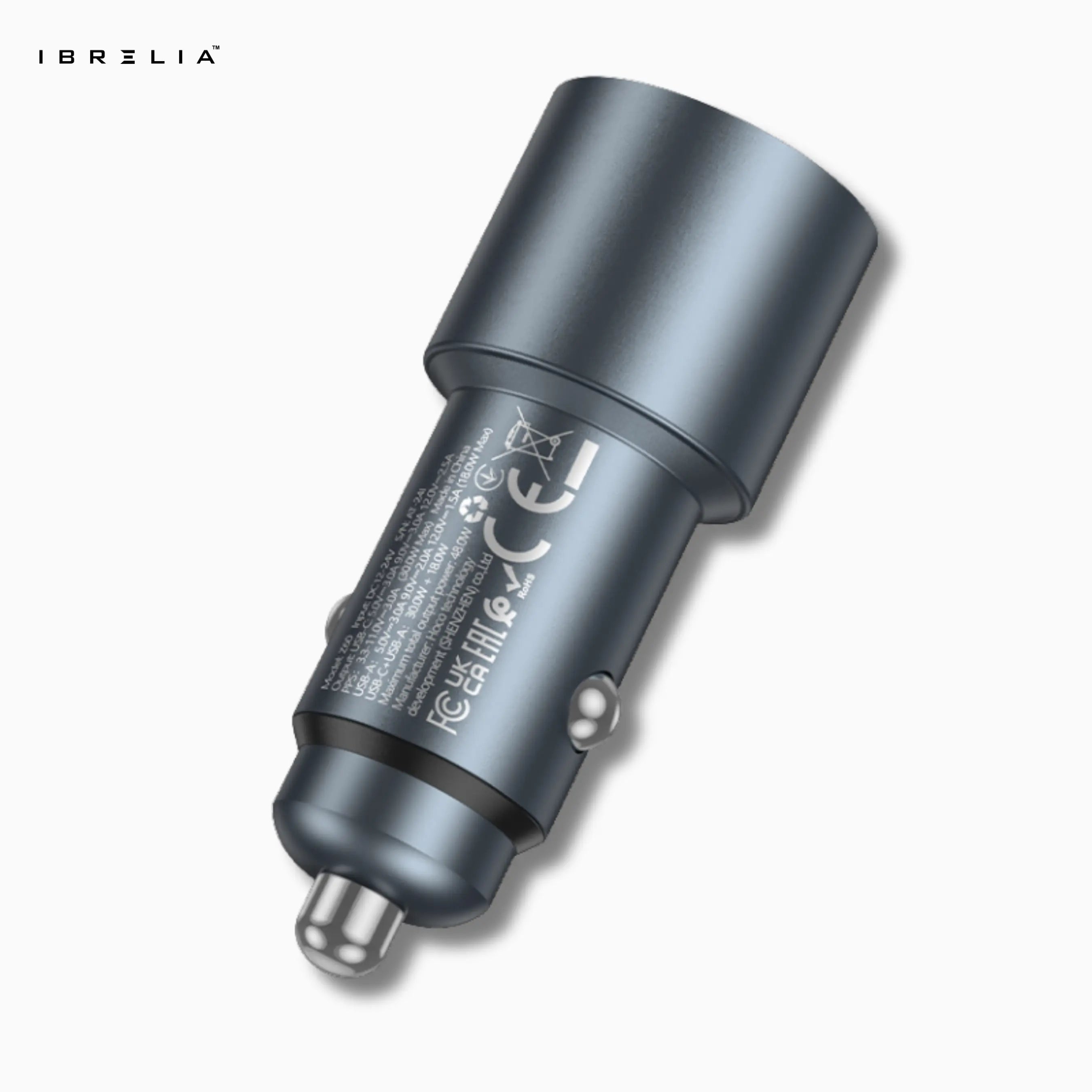 HOCO Z60 Bloom 48W Dual-Port Car Charger – PD30W + QC3.0 Fast Charging | IBRELIA™ IBRELIA