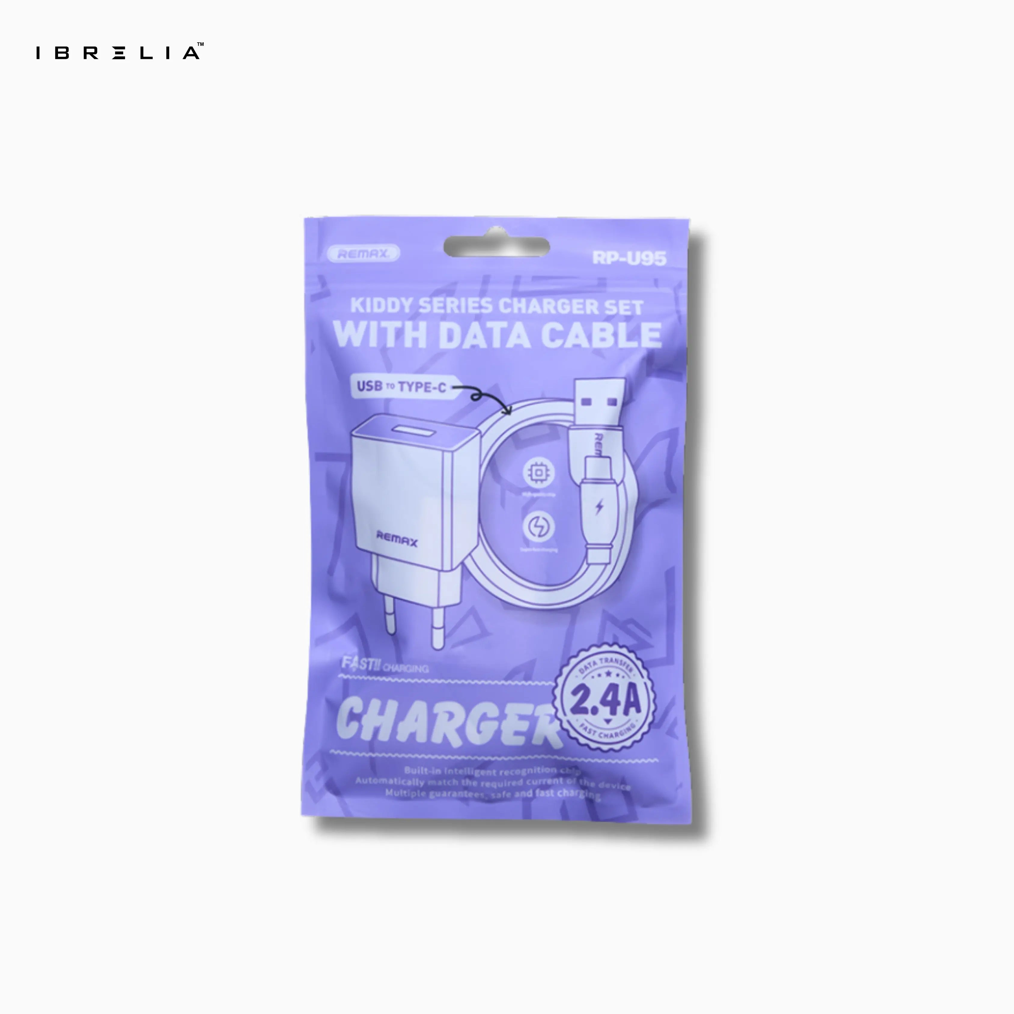 REMAX Kiddy 2.4A Fast Charger Set with Data Cable RP-U95 | IBRELIA™ IBRELIA