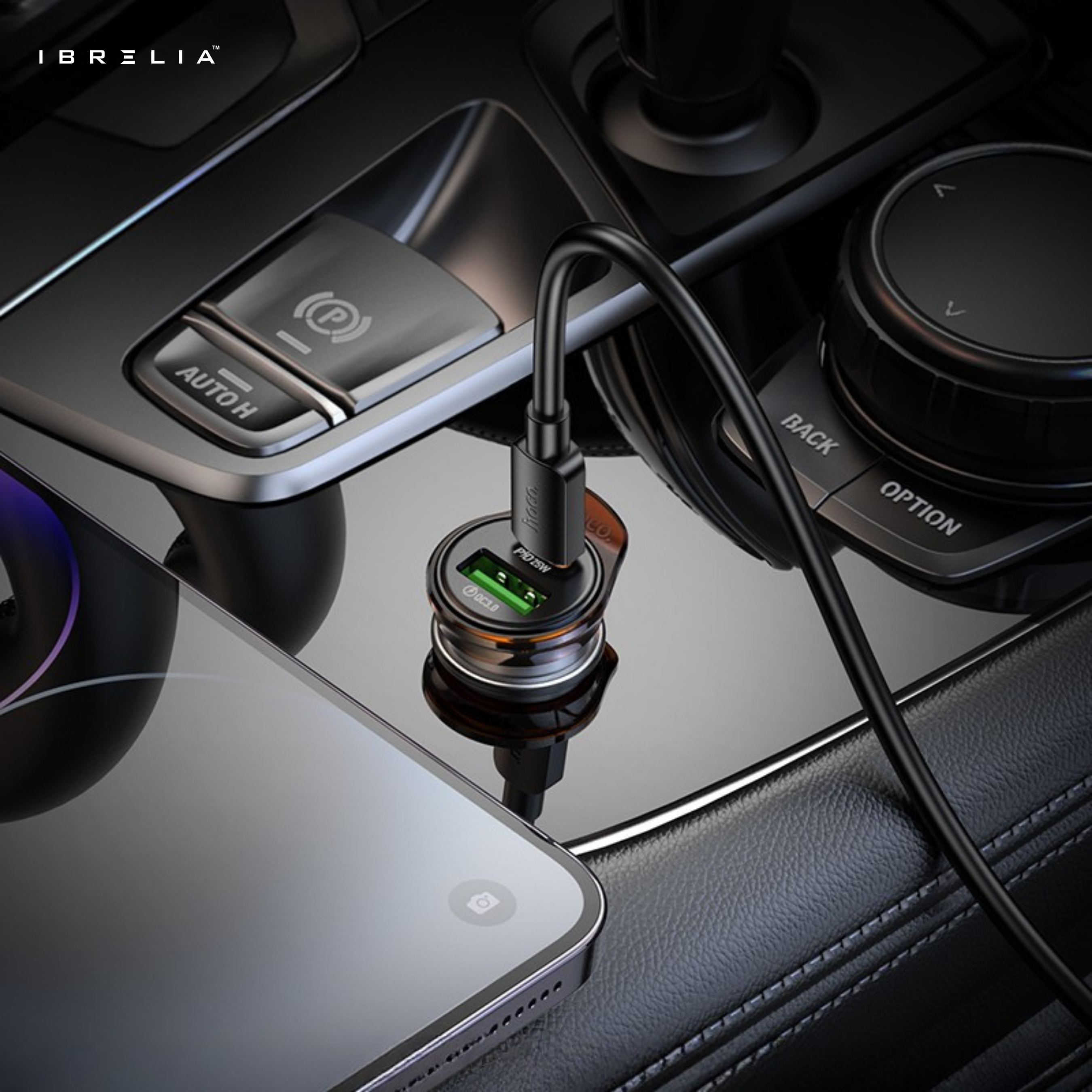 HOCO NZ16A Rigorous 43W Dual-Port PD25W + QC3.0 Car Charger Set (C to iP) | Mini Fast Charger | IBRELIA™