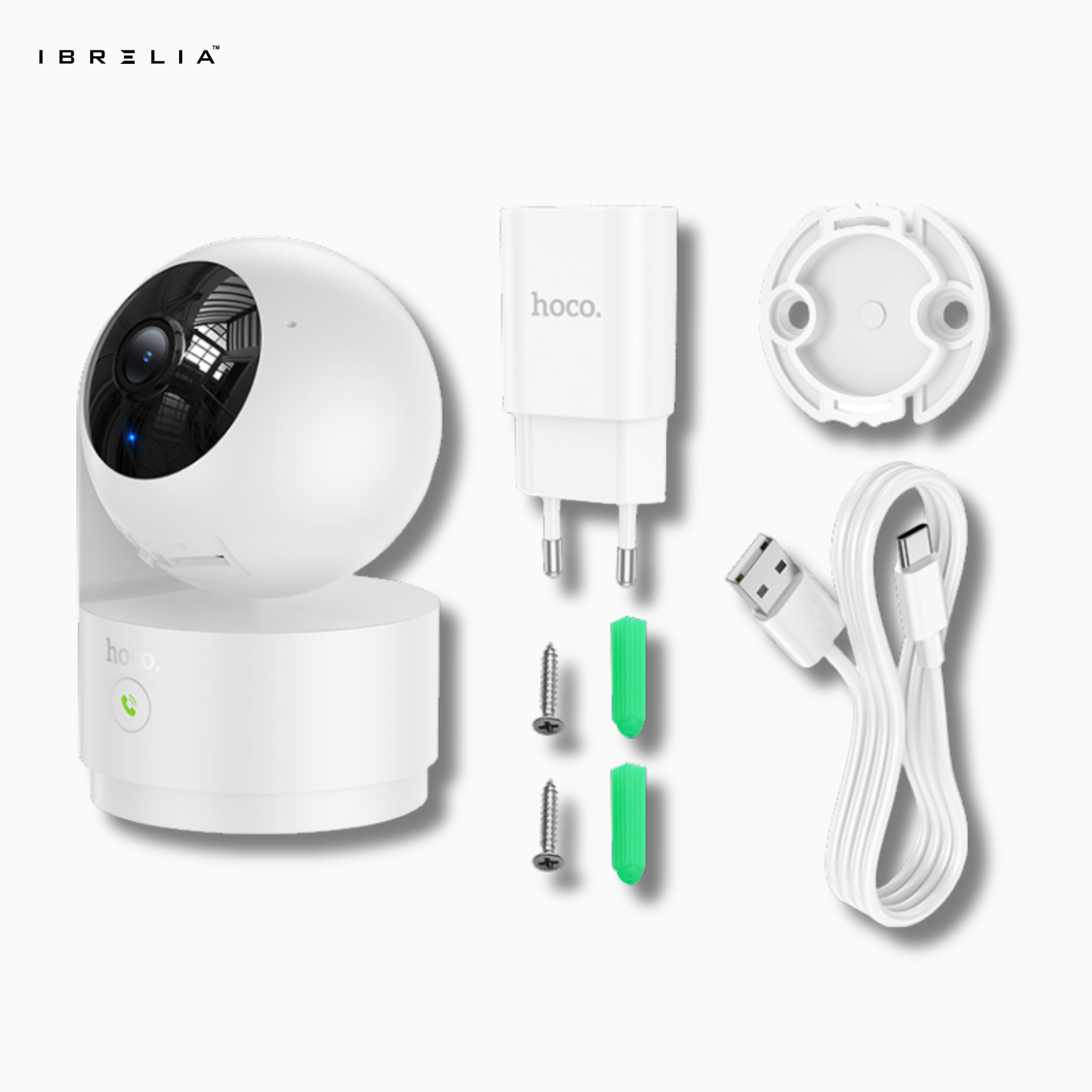 HOCO D8 Indoor Smart PTZ WiFi Camera – 3MP Full HD | IBRELIA™