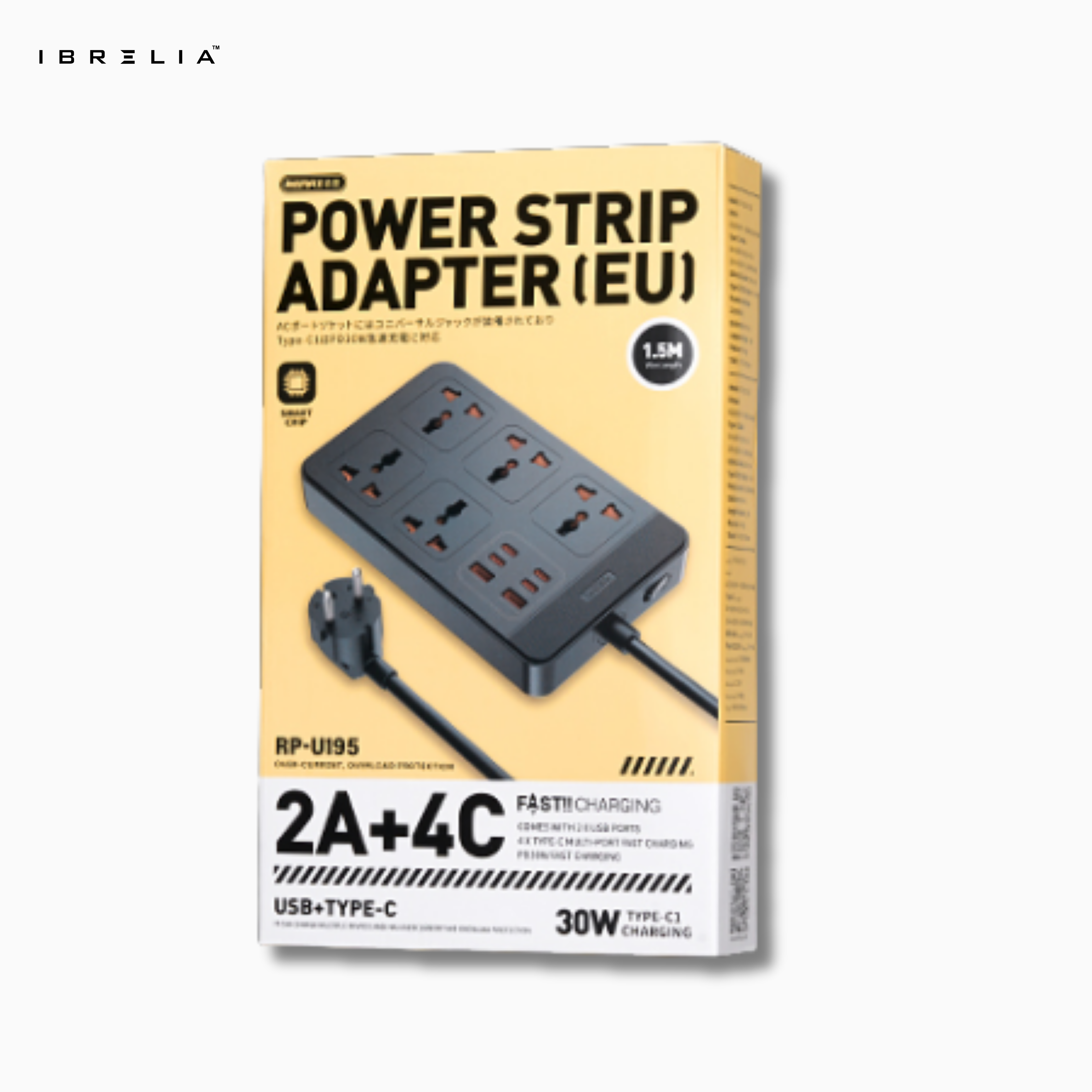 REMAX Kiddy 30W 2A4C Power Strip RP-U195 (EU) | IBRELIA™ IBRELIA