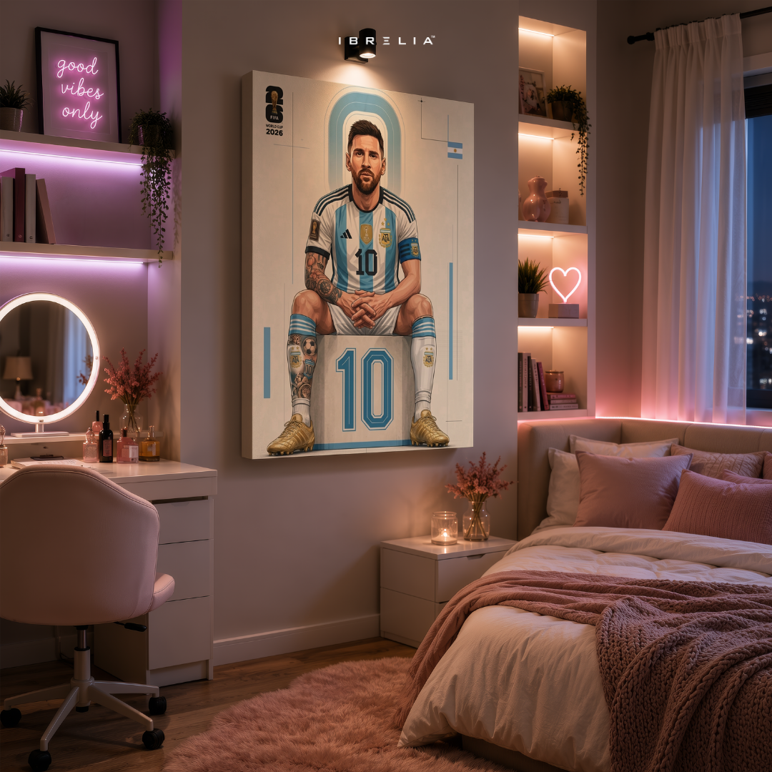 Lionel Messi FIFA World Cup 2026 Wall Art – Argentina Football Legend Poster | IBRELIA™