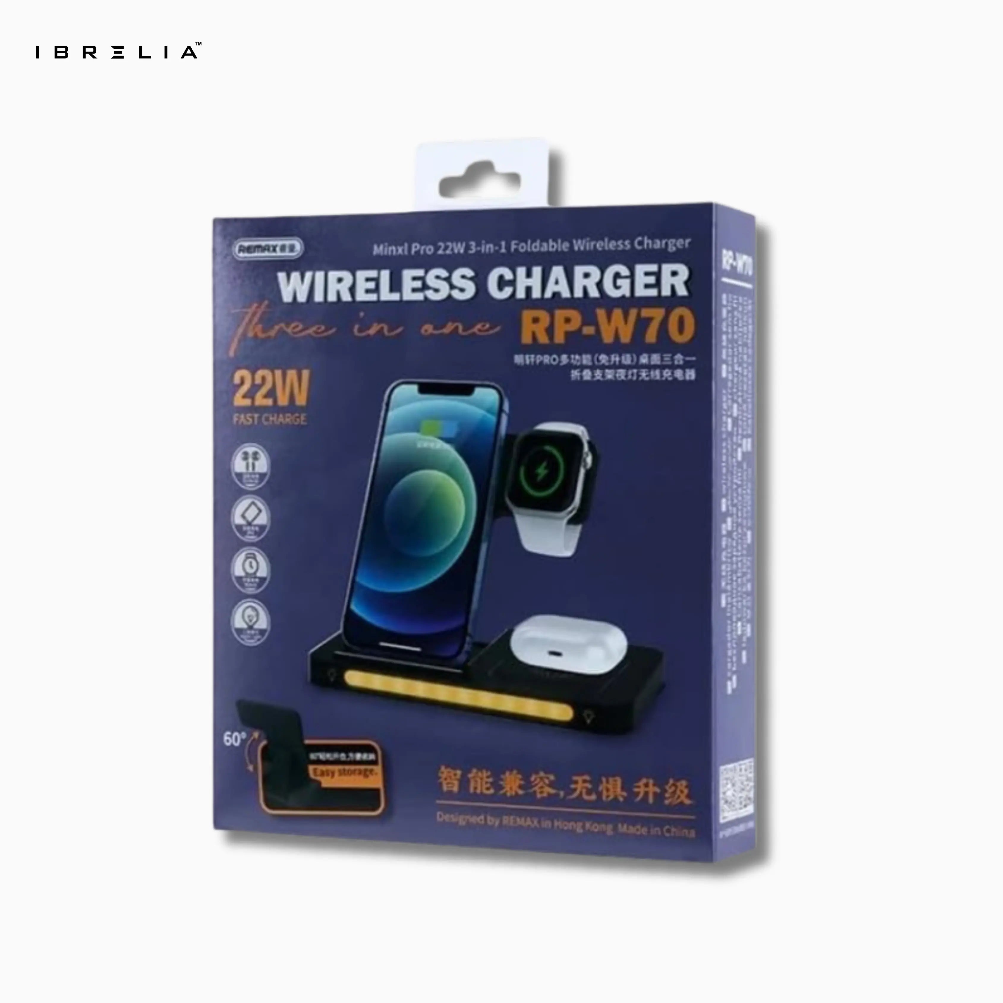 REMAX Minxl Pro 22W 3-in-1 Foldable Wireless Charger RP-W70 | IBRELIA™ IBRELIA