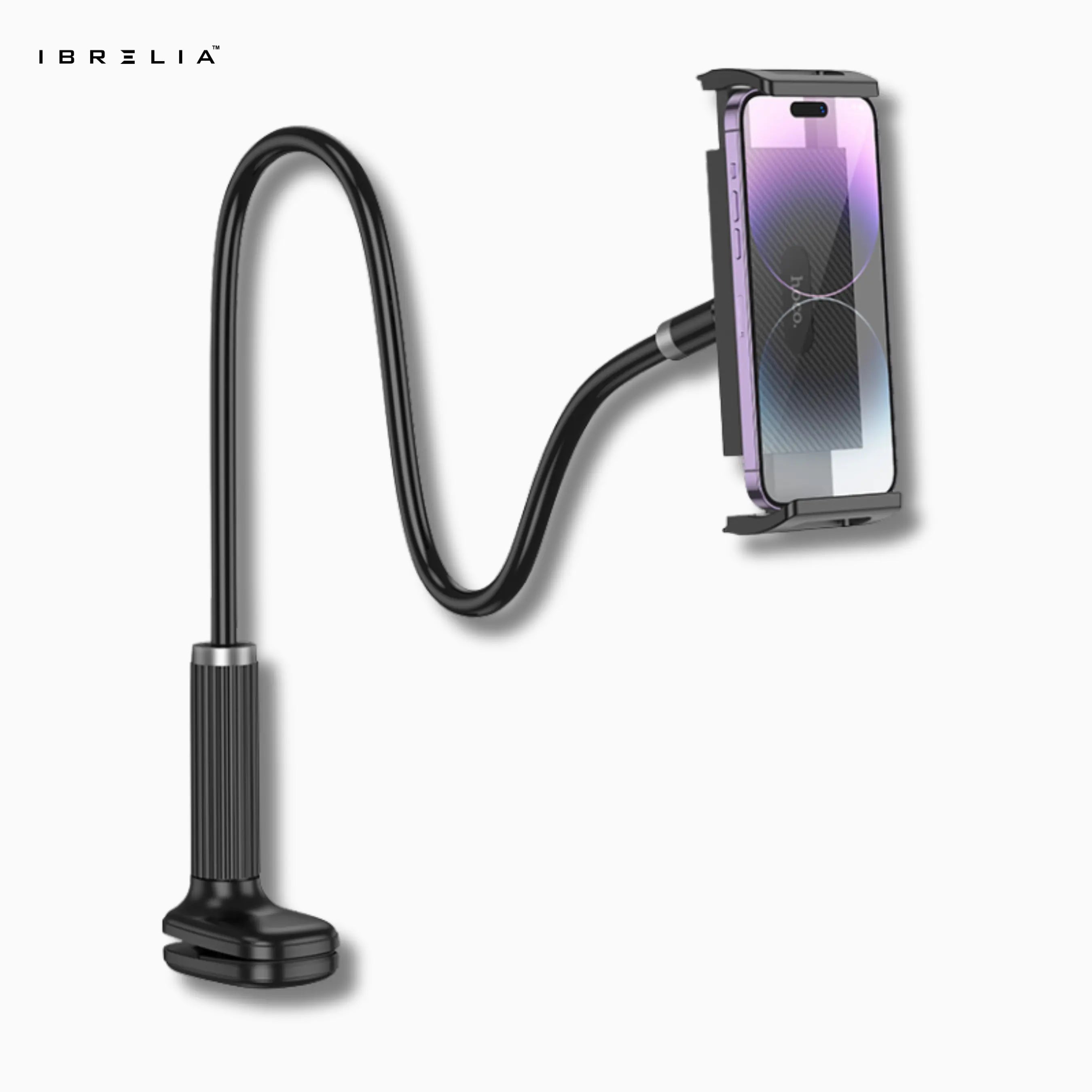 HOCO HD10 Universal Lazy Stand – Flexible Long Arm Holder for Phone & Tablet (Black / White) | IBRELIA™ IBRELIA