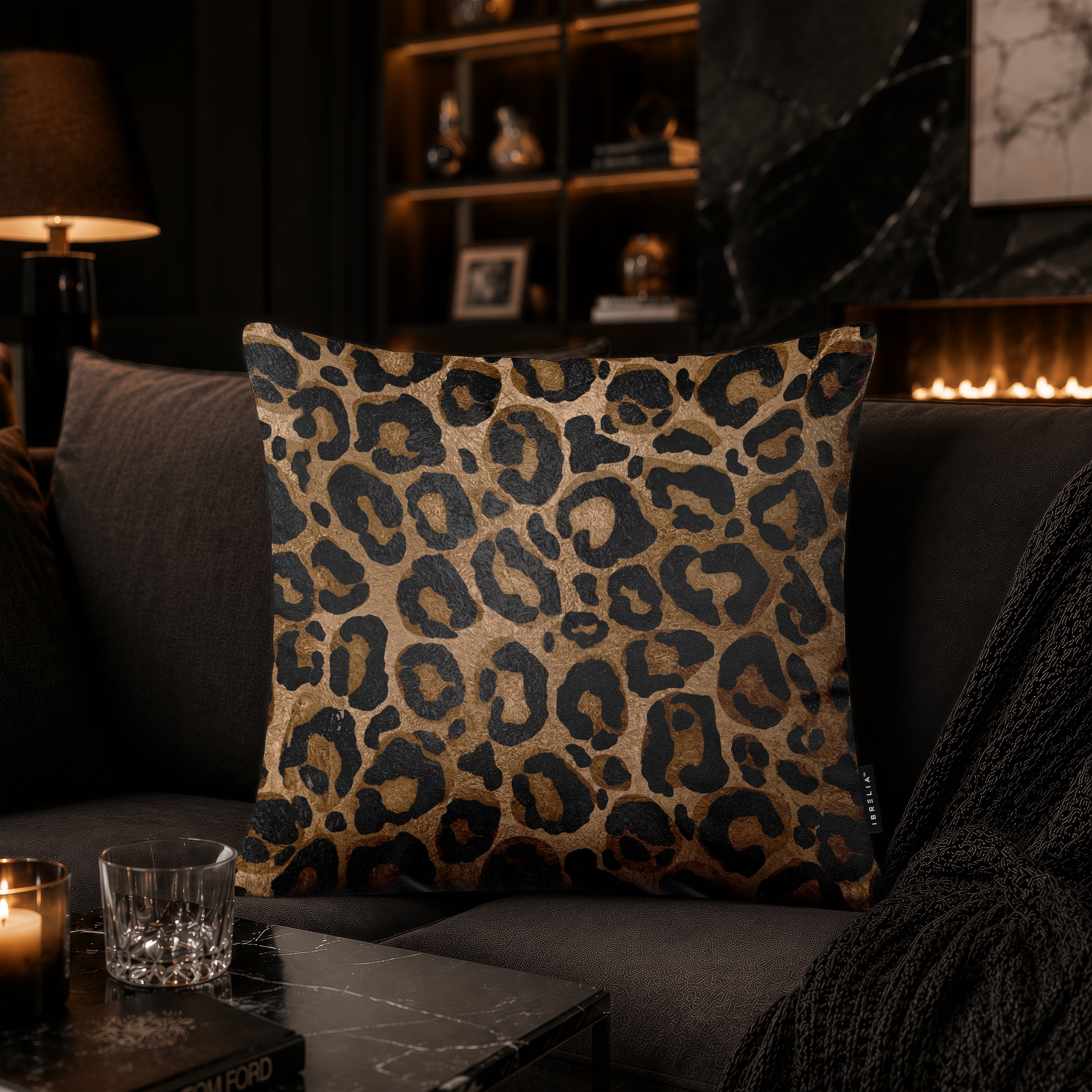 Classic Leopard Print Cushion | Premium Velvet Suede | Double-Sided Print