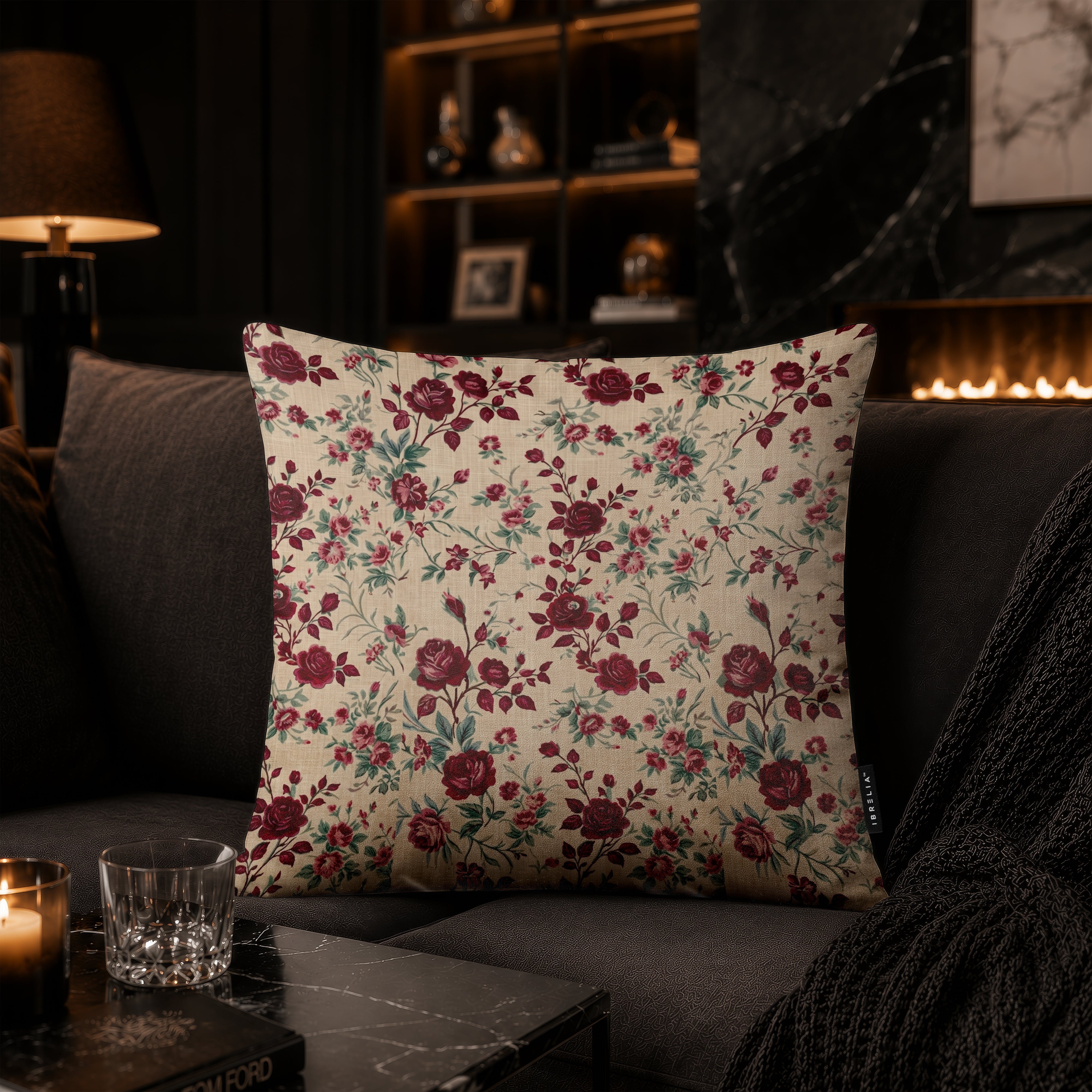 Vintage Rose Garden Cushion | Premium Velvet Suede | Double-Sided Print