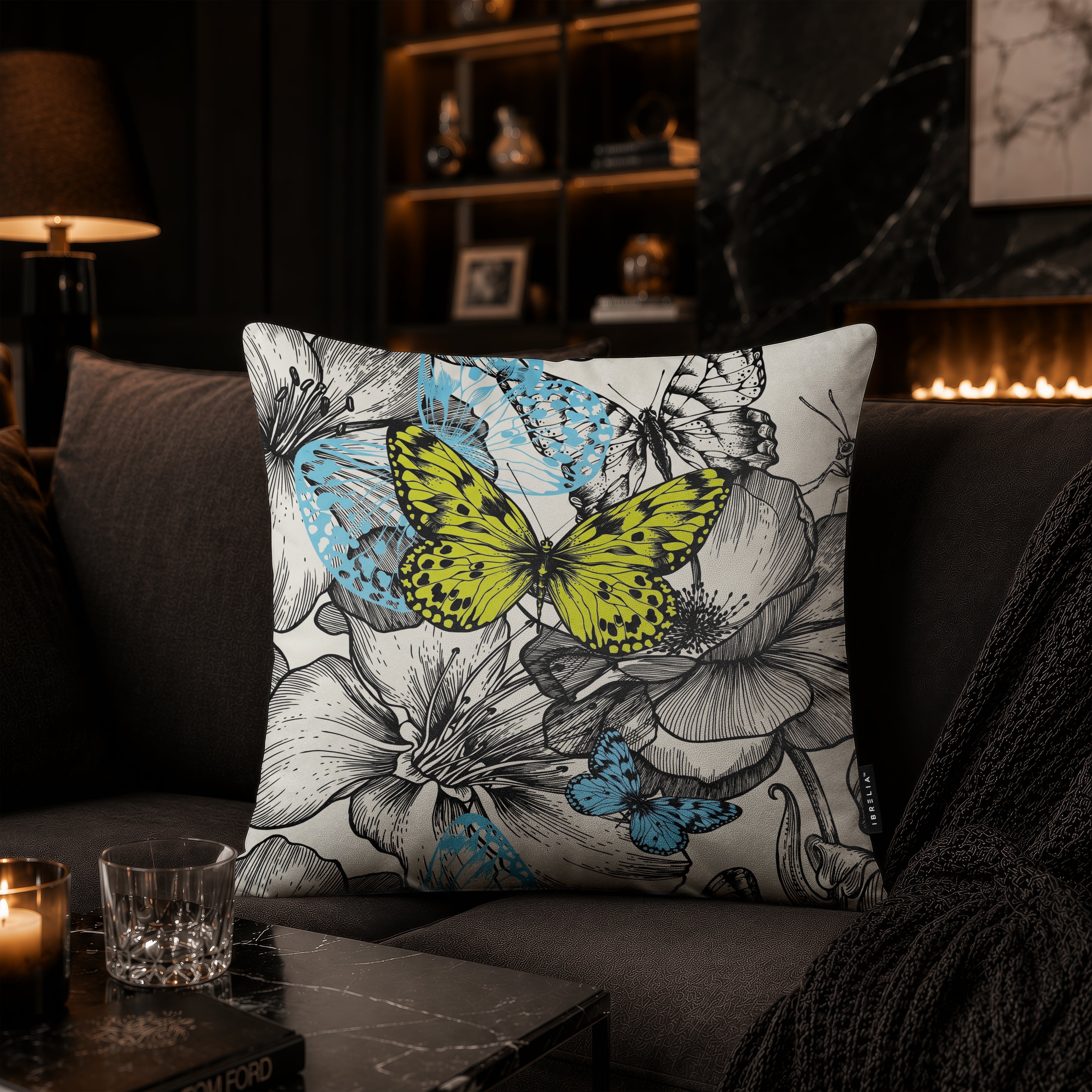 Butterfly Bloom Cushion | Premium Velvet Suede | Double-Sided Print