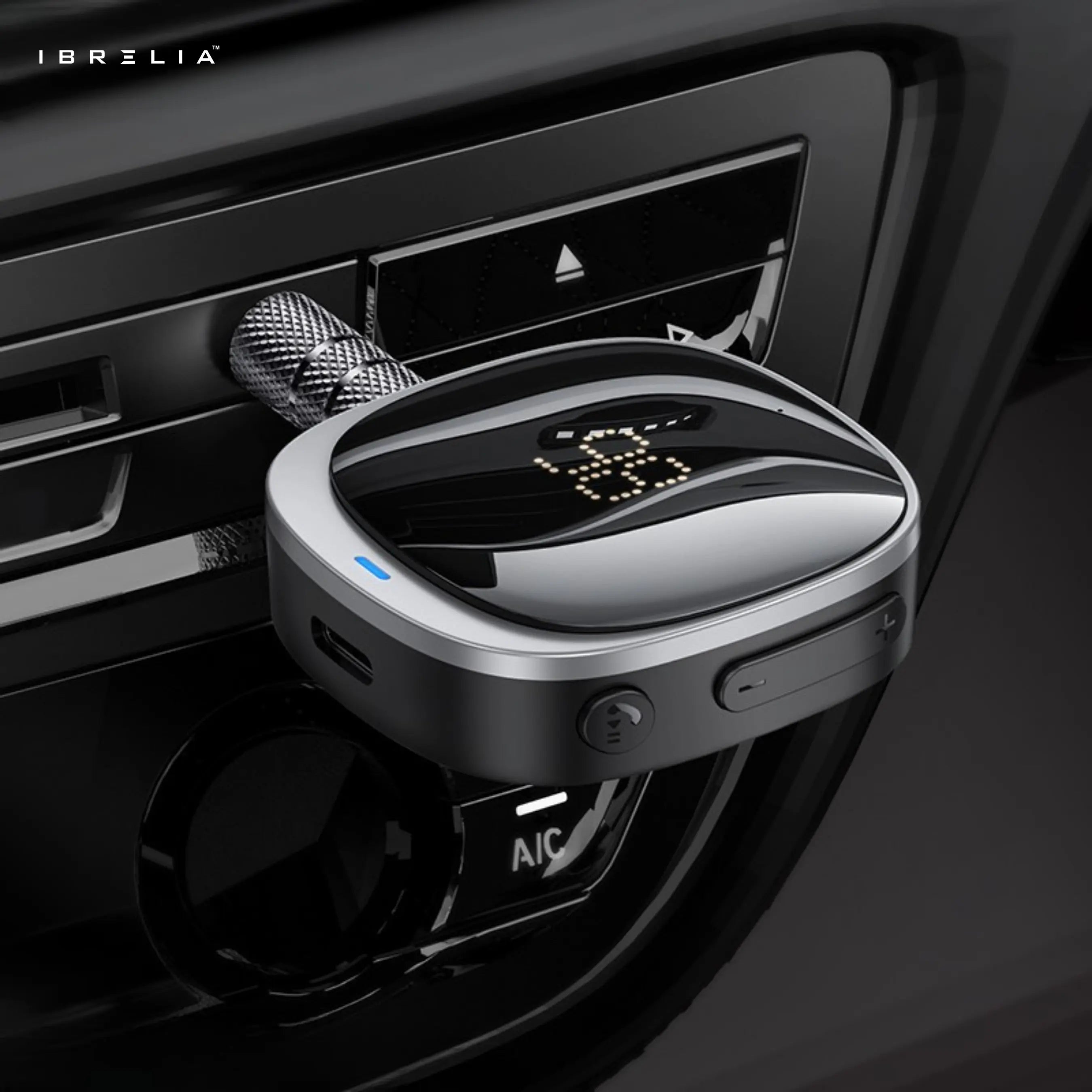 HOCO E80 In-Car AUX Wireless Receiver – Bluetooth 5.3 Audio Adapter with LED Display | IBRELIA™ IBRELIA