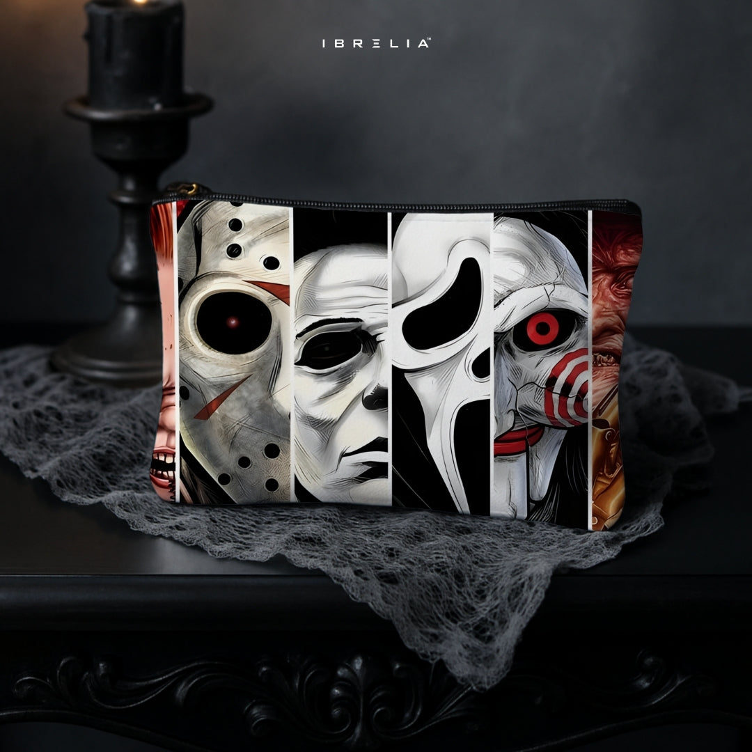 Classic Horror Legends Makeup & Pencil Pouch – Double-Sided Print – IBRELIA™ IBRELIA