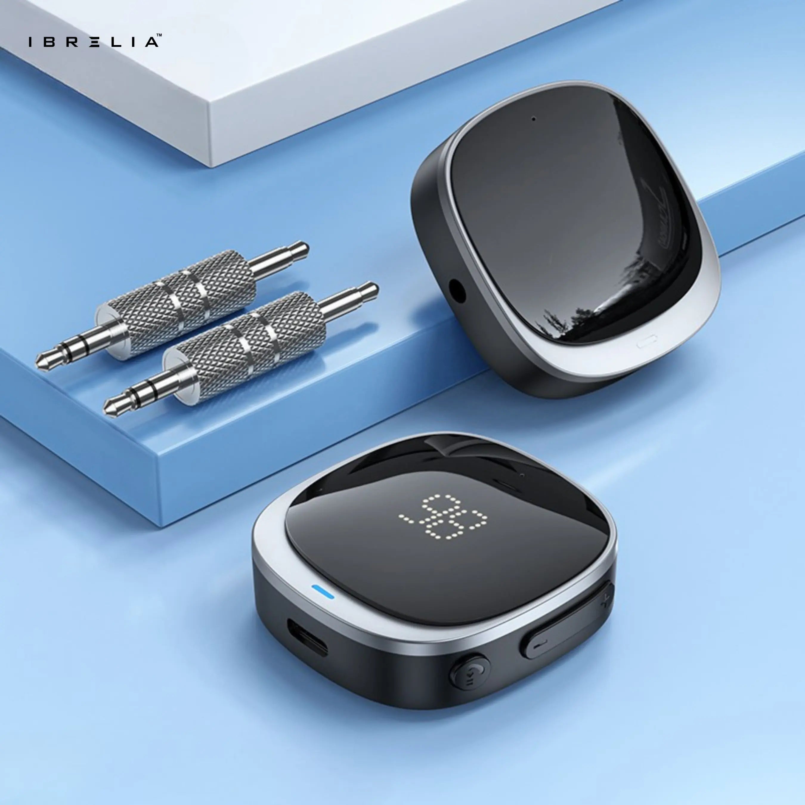 HOCO E80 In-Car AUX Wireless Receiver – Bluetooth 5.3 Audio Adapter with LED Display | IBRELIA™ IBRELIA