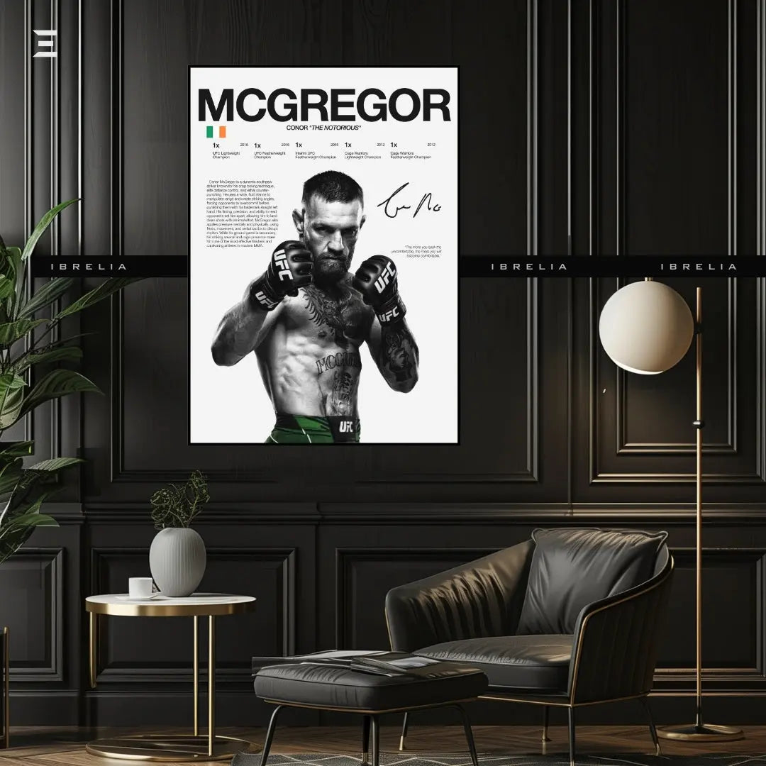 Premium Resin Coated Wall Art – Conor McGregor Printed Signature Collectible Frame | IBRELIA Pakistan IBRELIA