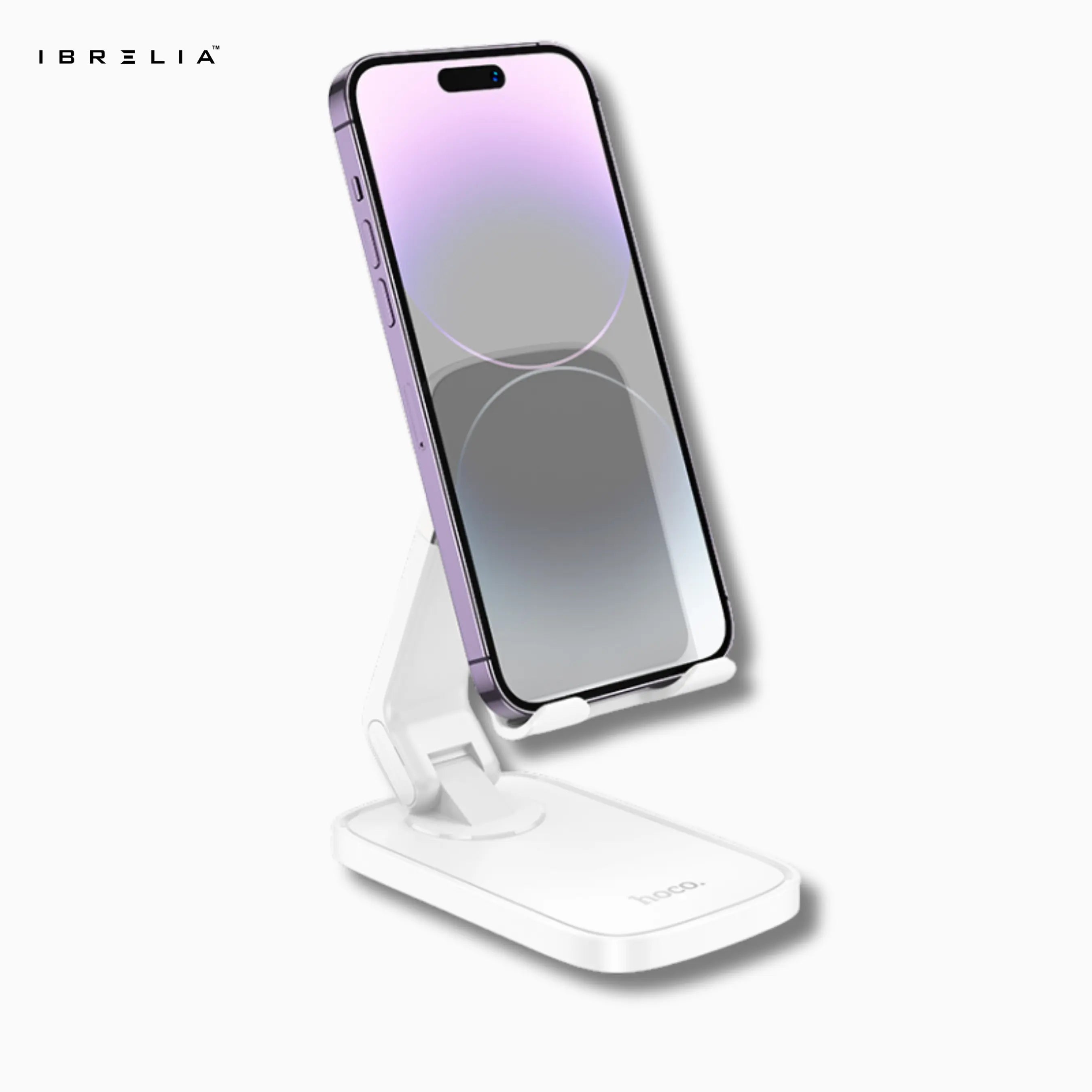 HOCO HD8 – Folding & Retractable Phone Desktop Stand – Premium Adjustable Holder (Black/White) – HOCO | IBRELIA™ IBRELIA
