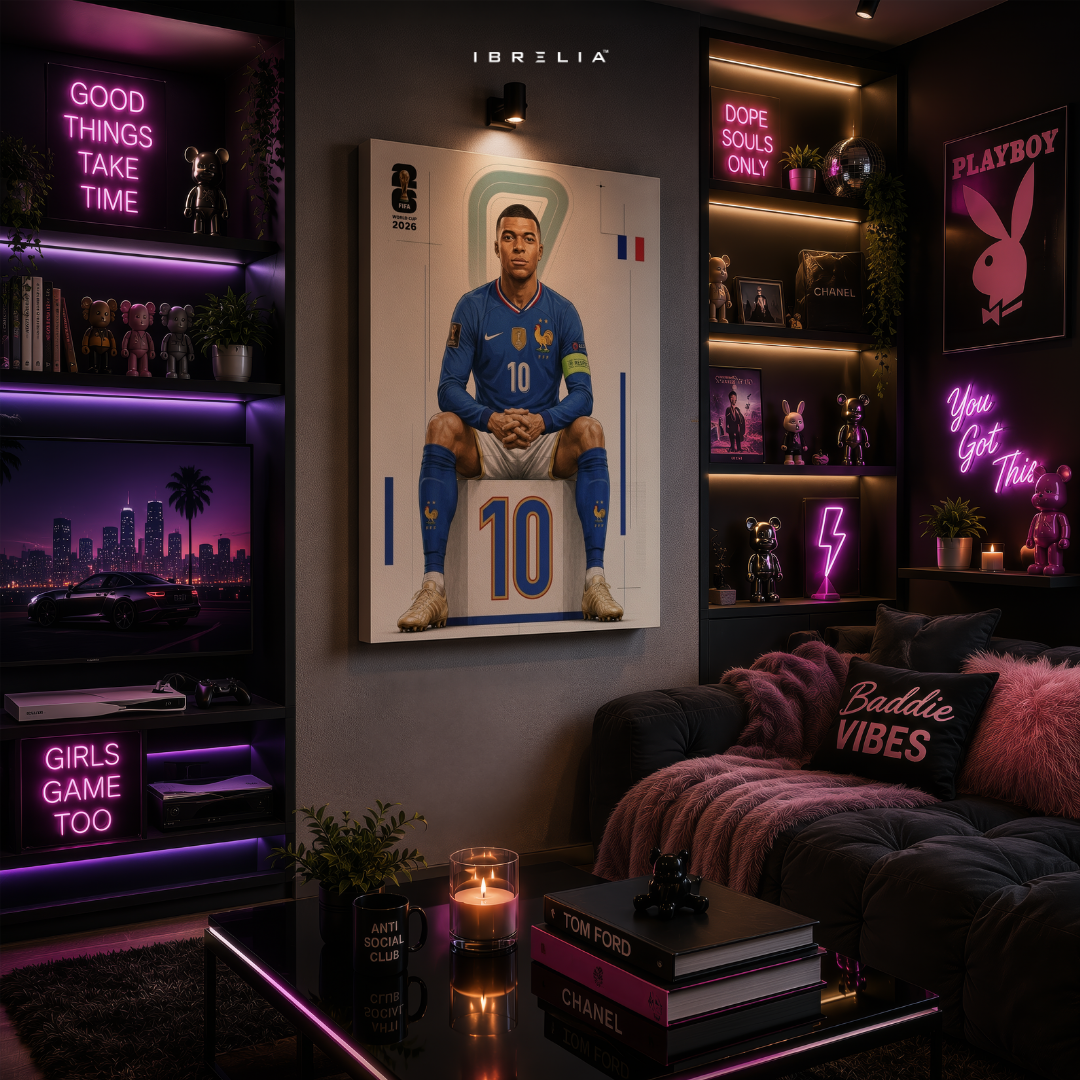 Kylian Mbappé FIFA World Cup 2026 Wall Art – France Football Superstar Poster | IBRELIA™