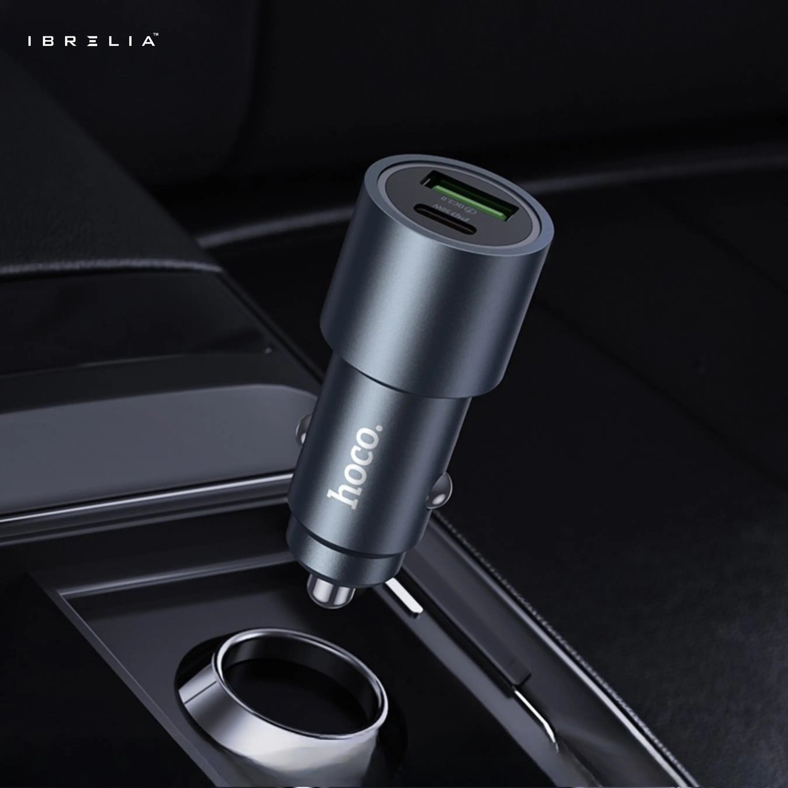 HOCO Z60 Bloom 48W Dual-Port Car Charger – PD30W + QC3.0 Fast Charging | IBRELIA™ IBRELIA