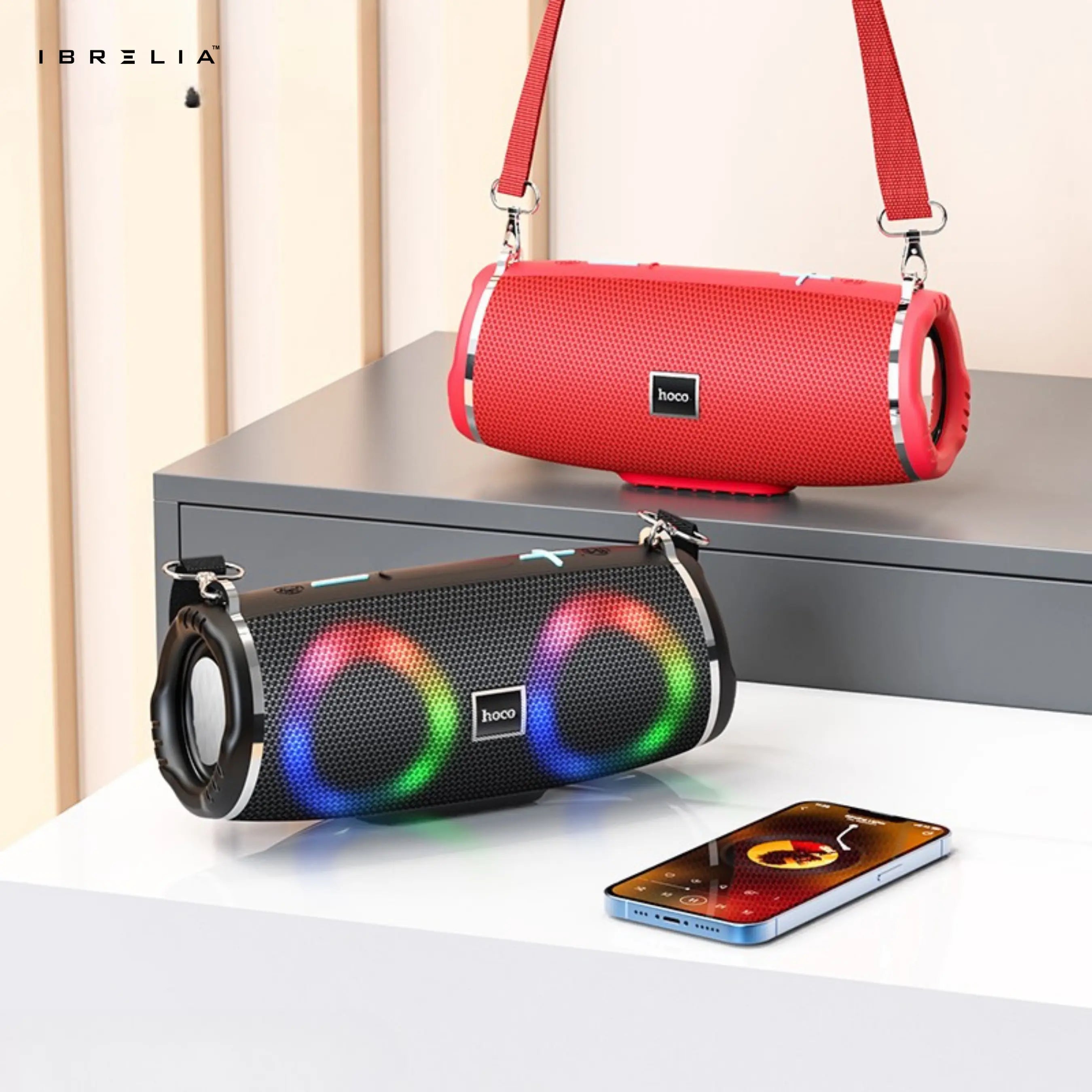 HOCO HC12 Sports BT Speaker – Powerful Dual 5W Portable Wireless Speaker with Colorful Lights | IBRELIA™ IBRELIA