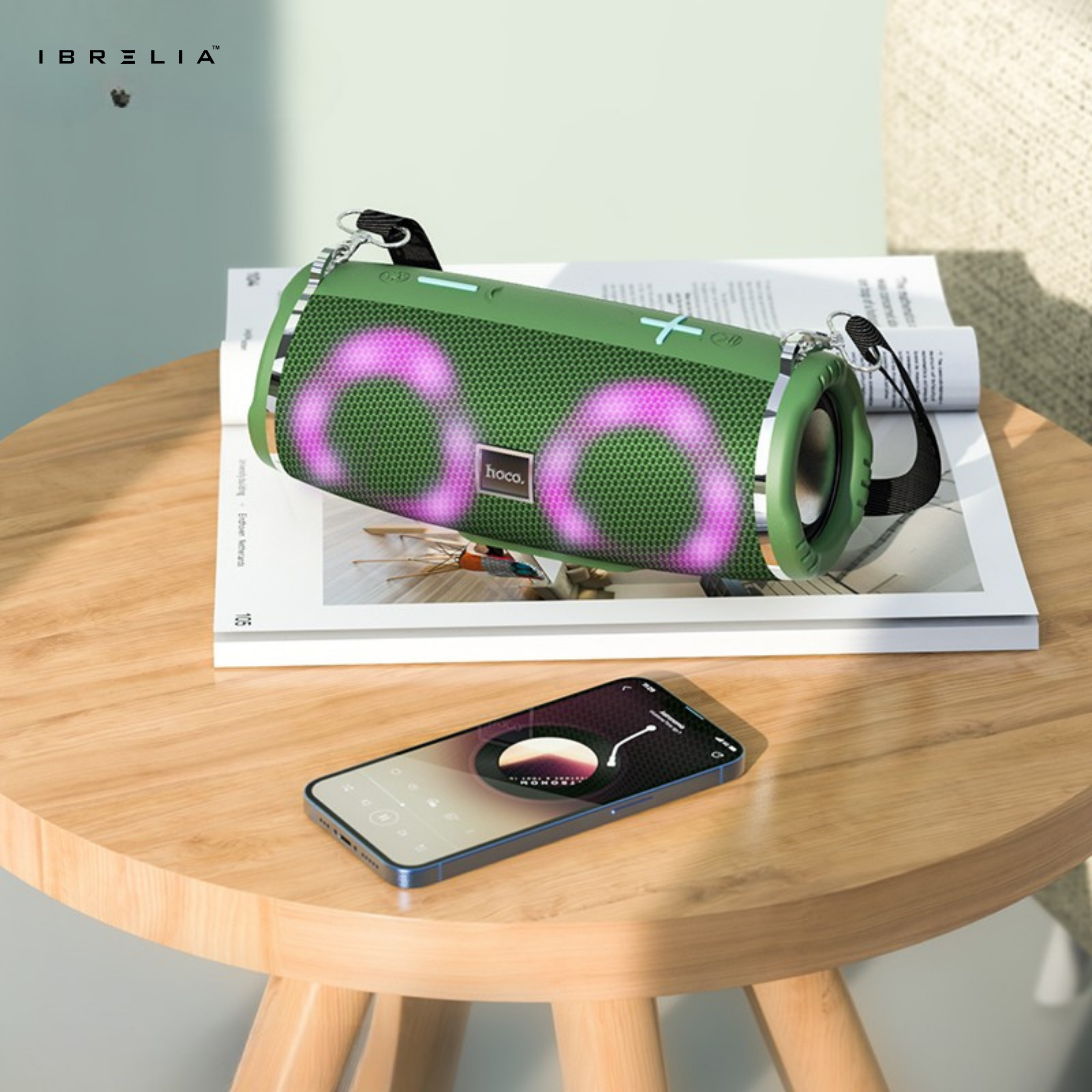 HOCO HC12 Sports BT Speaker – Powerful Dual 5W Portable Wireless Speaker with Colorful Lights | IBRELIA™ IBRELIA