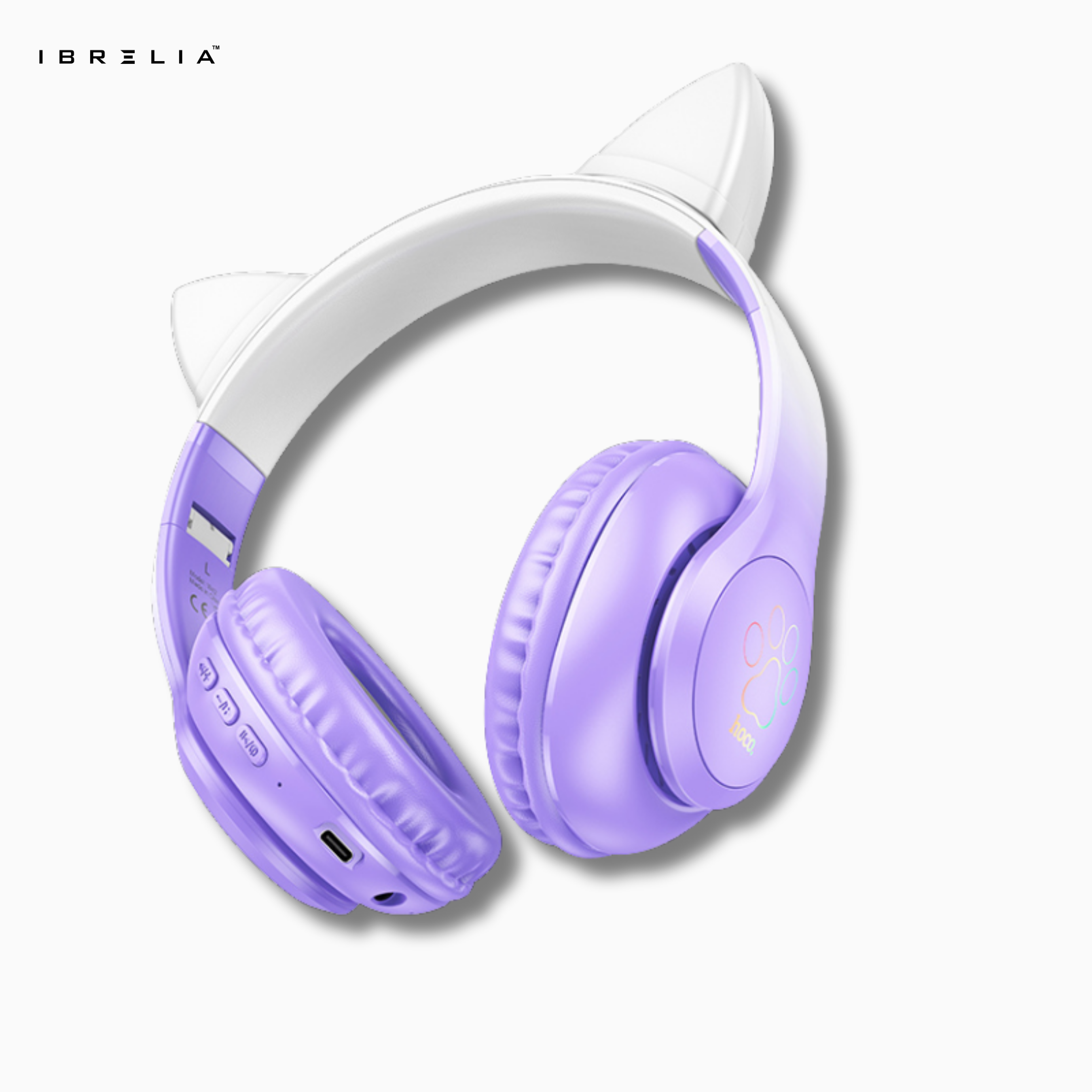 HOCO W42 Cat Ear Wireless Bluetooth Headphones – LED Light Ears, 12H Playtime | IBRELIA™ IBRELIA