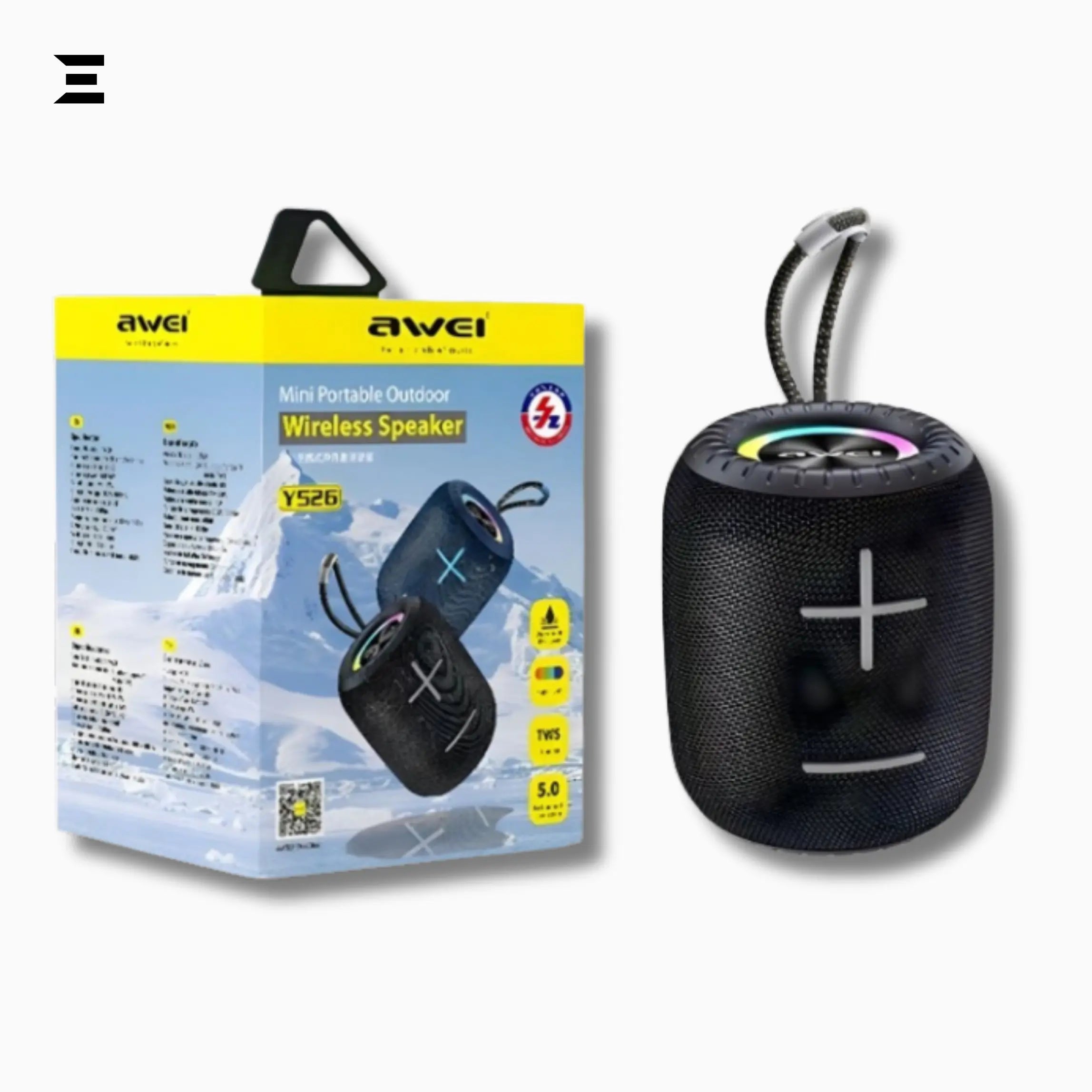 AWEI Y526 Bluetooth Speaker – Portable, Deep Bass, Wireless, RGB Lights - IBRELIA