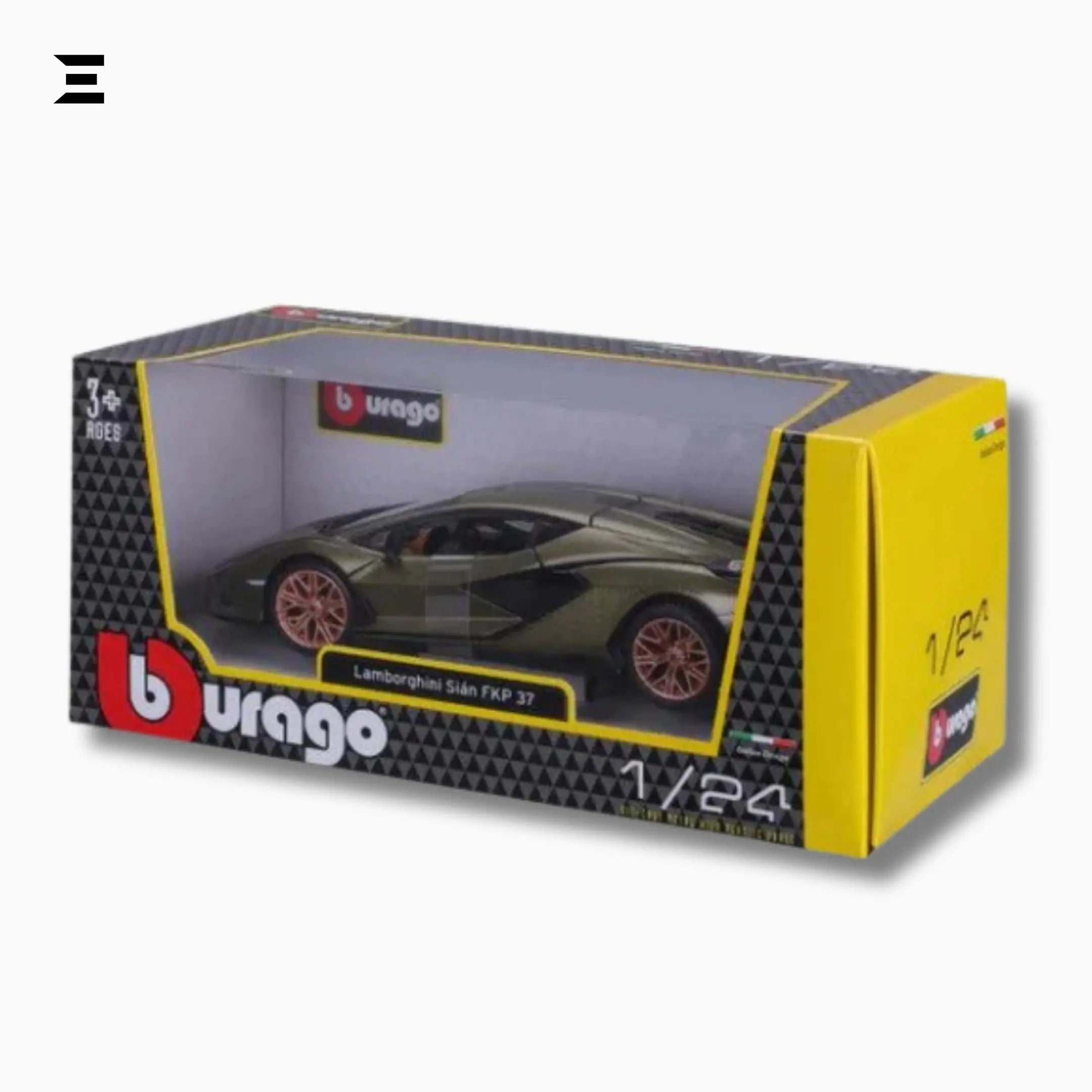 Bburago 1:24 Lamborghini Sián FKP 37 – Matte Green Die - Cast Model - IBRELIA