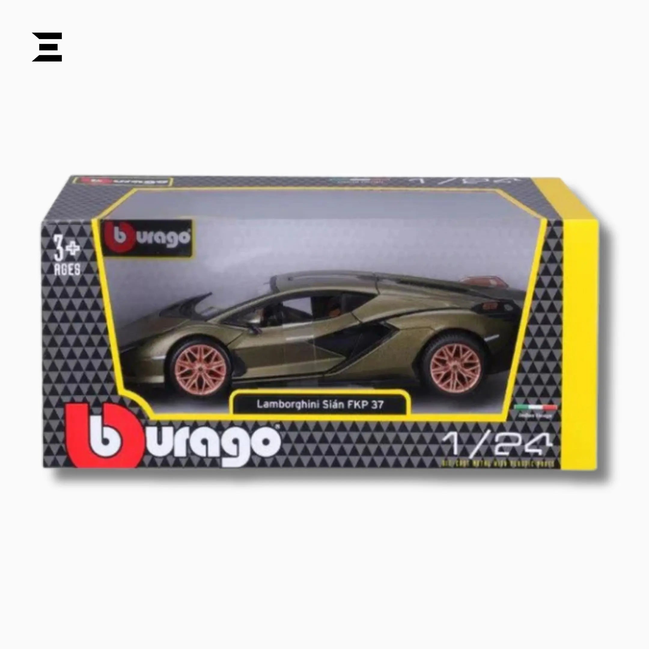 Bburago 1:24 Lamborghini Sián FKP 37 – Matte Green Die - Cast Model - IBRELIA