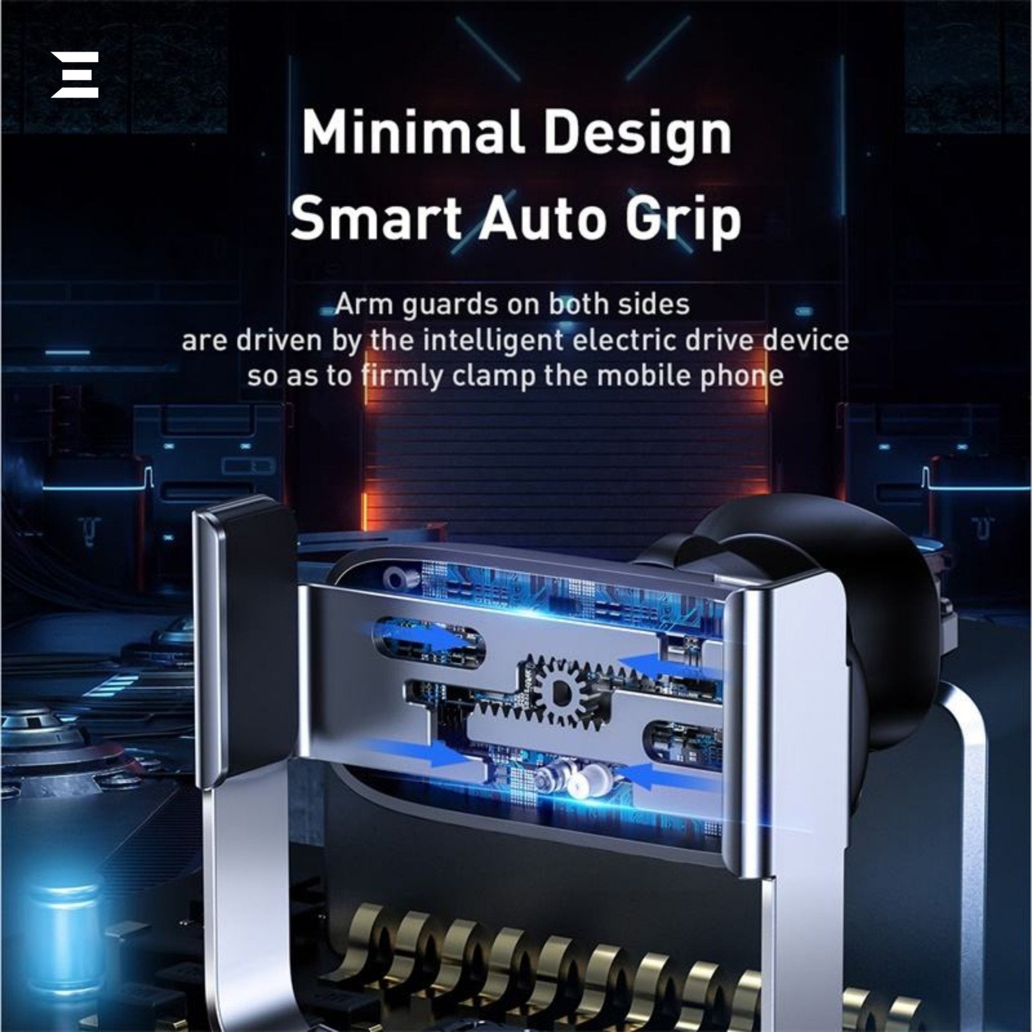 Baseus Mini Smart Electric Car Phone Holder – 360° Rotatable (Black) - IBRELIA
