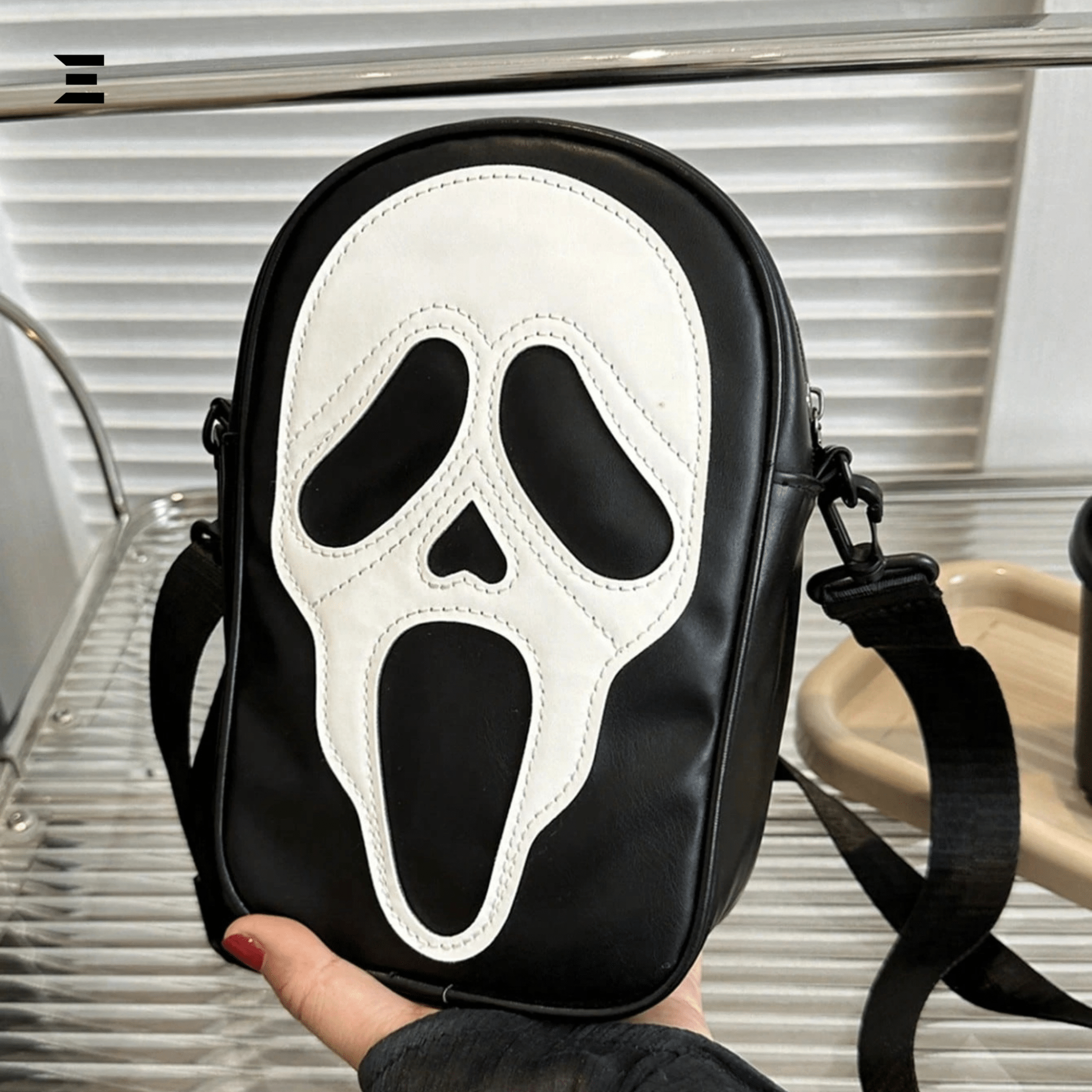 Scream Ghostface Crossbody Bag – Gothic Skull Shoulder Purse (Black) | IBRELIA™ - IBRELIA