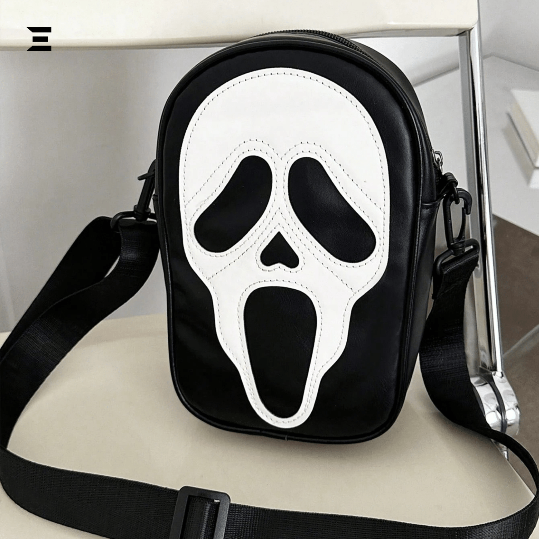 Scream Ghostface Crossbody Bag – Gothic Skull Shoulder Purse (Black) | IBRELIA™ - IBRELIA