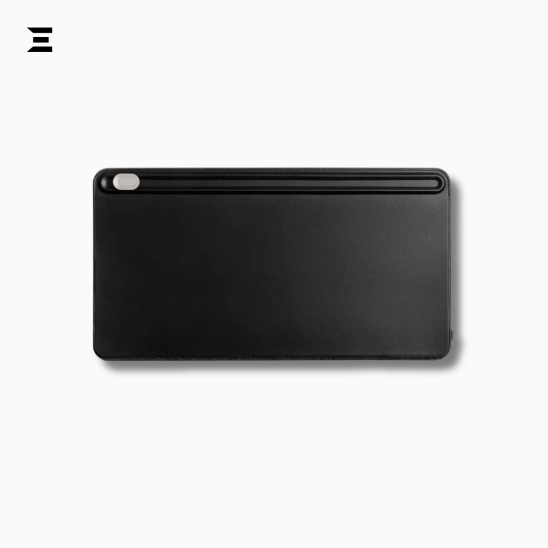 Premium PU Leather Desk Mouse Pad – Double Layer with Magnetic Cable Holder IBRELIA