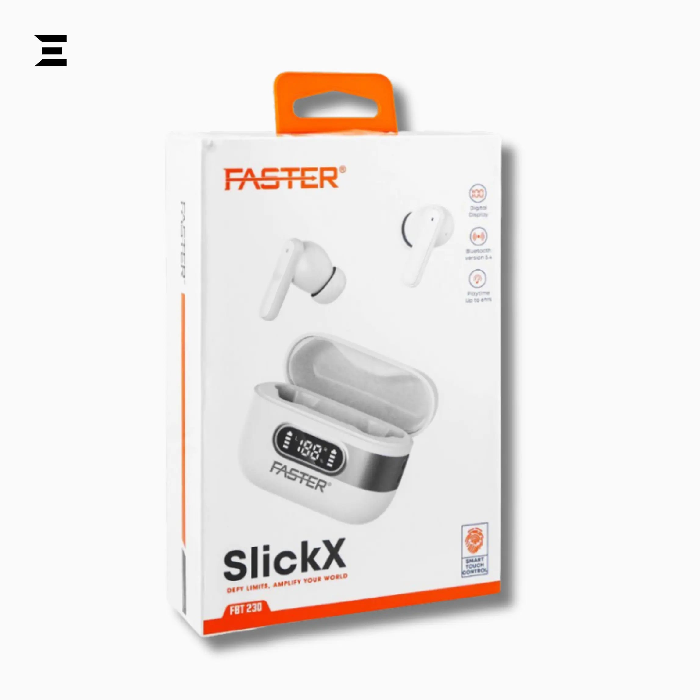 Faster FBT 230 Slick X – Bluetooth 5.4 Earbuds, 20H Playtime, LED Display - IBRELIA