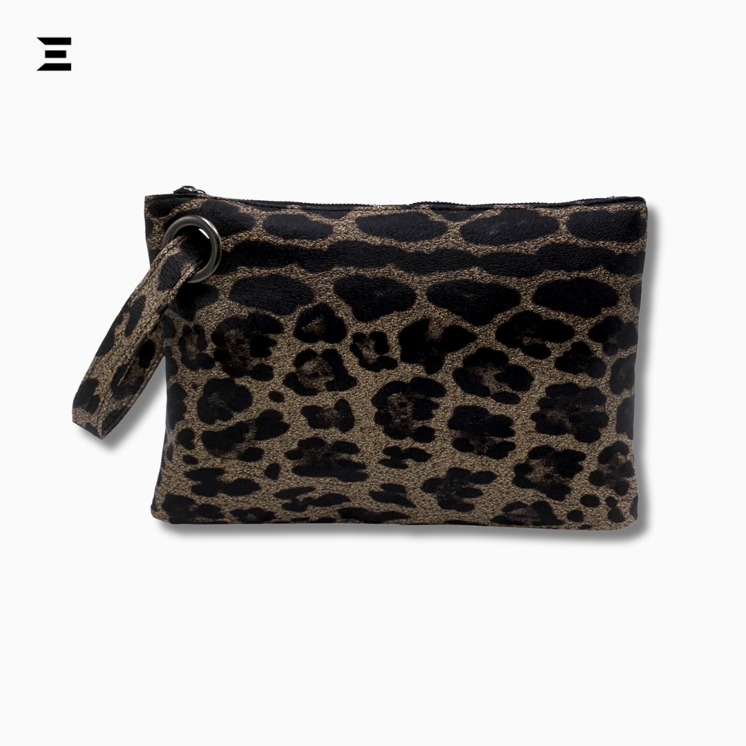 Leopard Luxe PU Leather Clutch Bag | Elegant Envelope Purse for Women | IBRELIA™