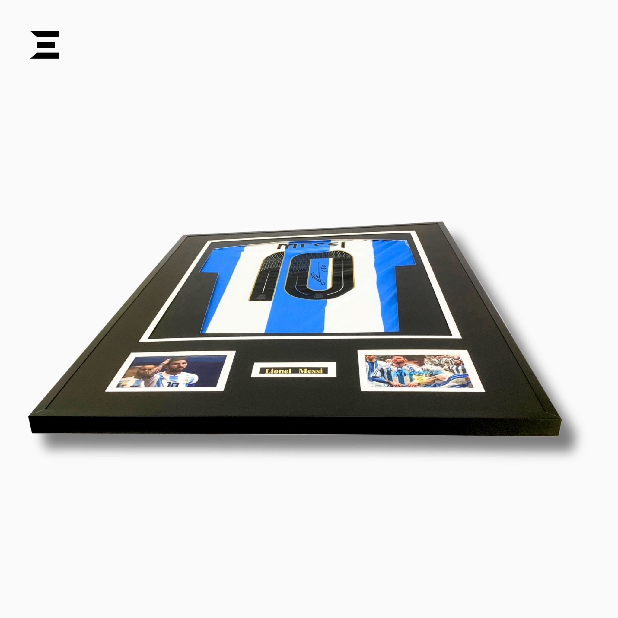 Lionel Messi “Signed” Argentina Jersey Frame – Facsimile Autograph | Metal & Acrylic Display 23.5 × 31.5 in | IBRELIA™ - IBRELIA