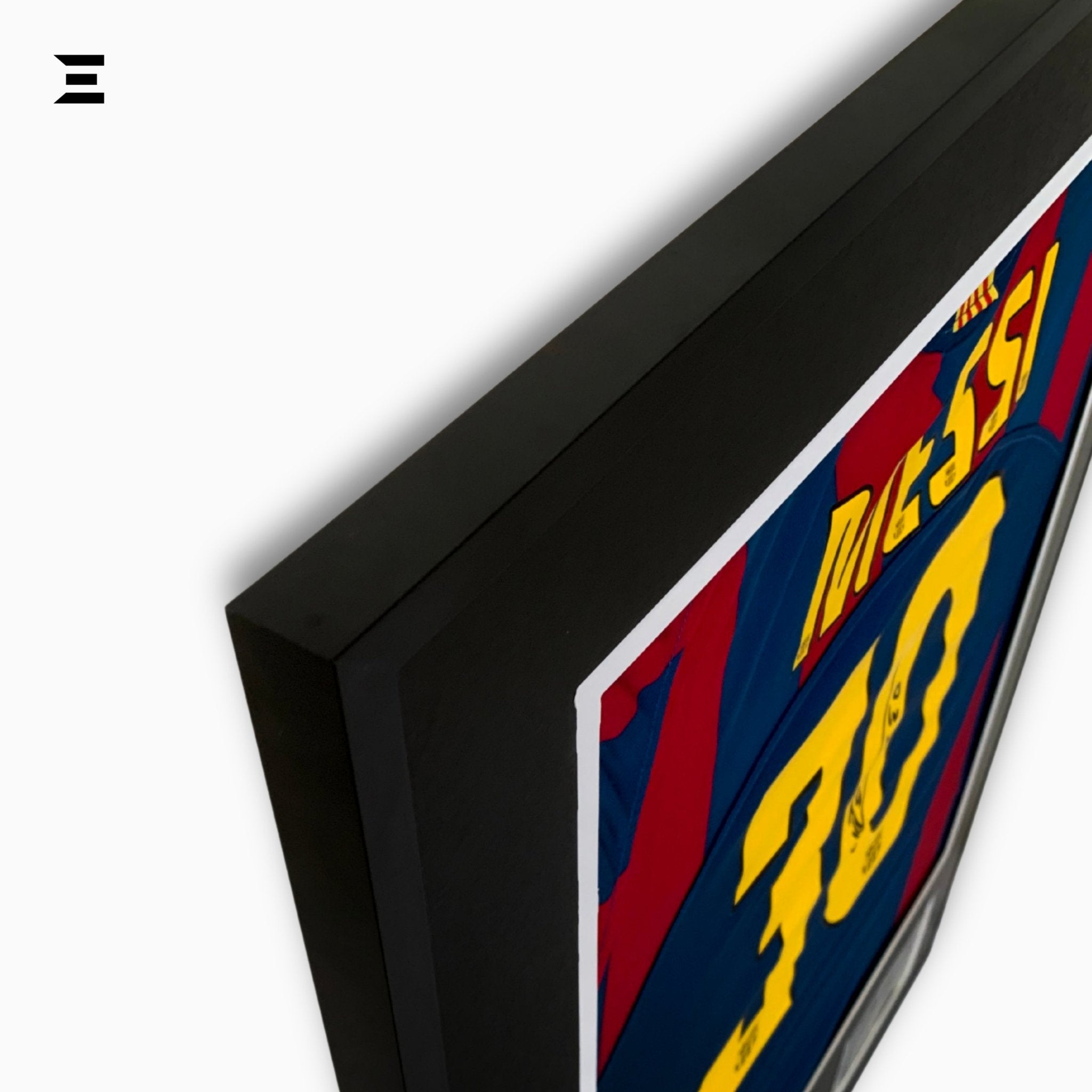 Lionel Messi “Signed” Barcelona Jersey Frame – Facsimile Autograph | Metal & Acrylic Display 23.5 × 31.5 in | IBRELIA™ - IBRELIA
