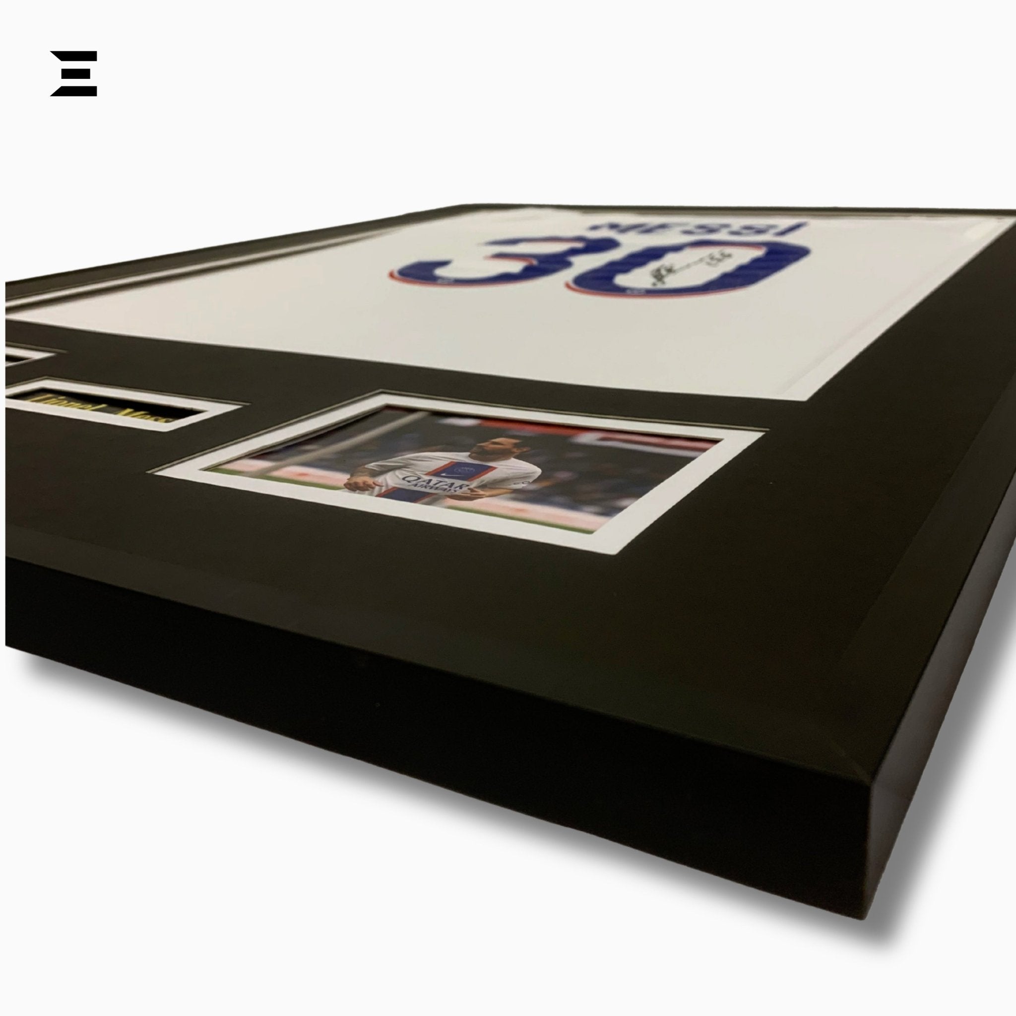 Lionel Messi “Signed” PSG Jersey Frame – Facsimile Autograph | Metal & Acrylic Display 23.5 × 31.5 in | IBRELIA™ - IBRELIA