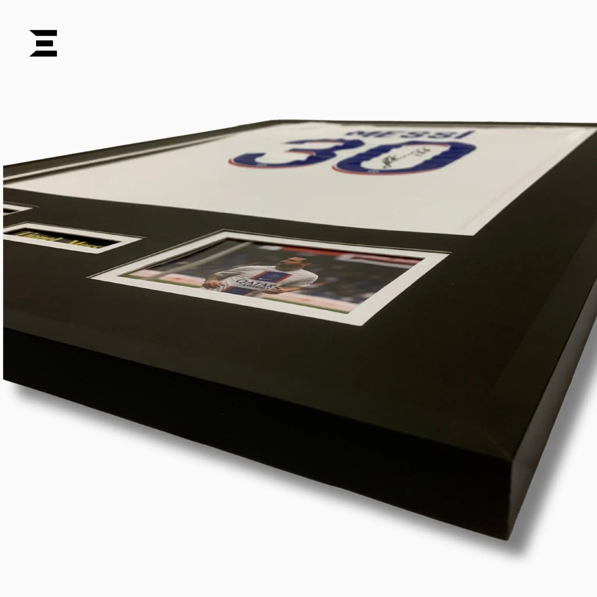 Lionel Messi “Signed” PSG Jersey Frame – Facsimile Autograph | Metal & Acrylic Display 23.5 × 31.5 in | IBRELIA™ - IBRELIA