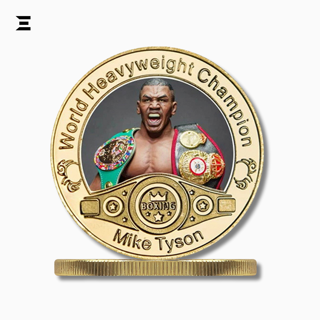 Mike Tyson World Heavyweight Champion Gold Plated Souvenir Coin Set IBRELIA